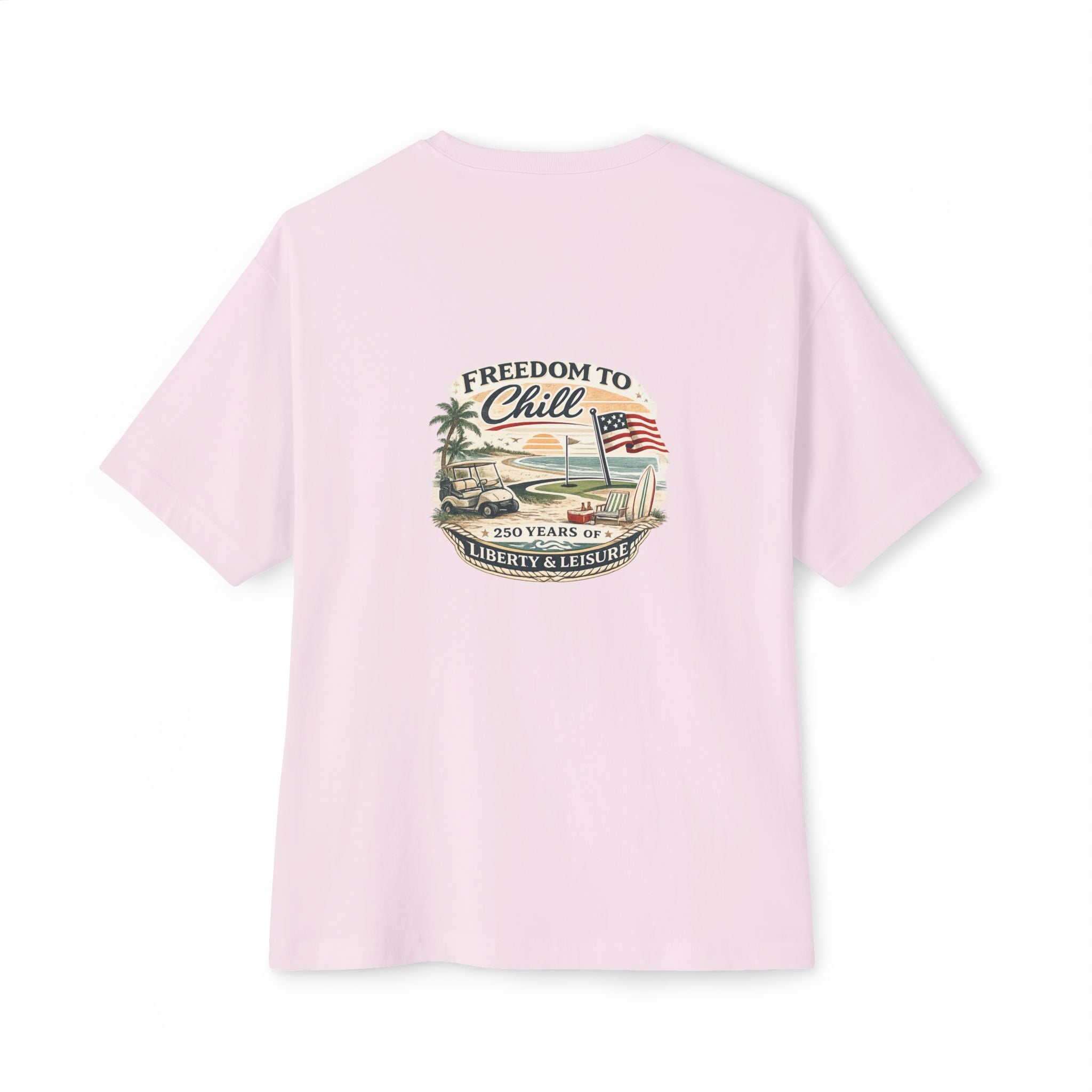 Freedom to Chill Tee — Vintage Beach Flag Graphic T-Shirt