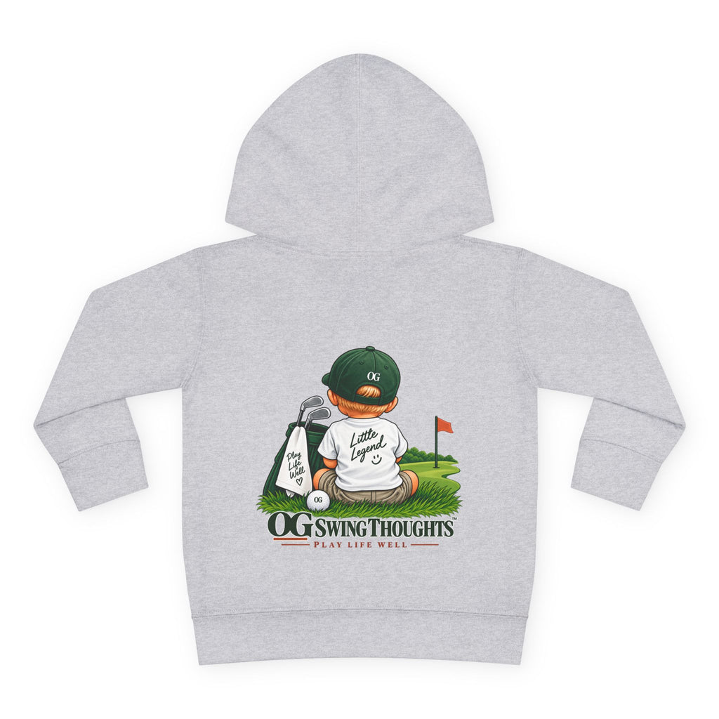 "Little Legend" Toddler Hoodie - 'OG Swing Thoughts' Cute Golf Kid Pullover Fleece