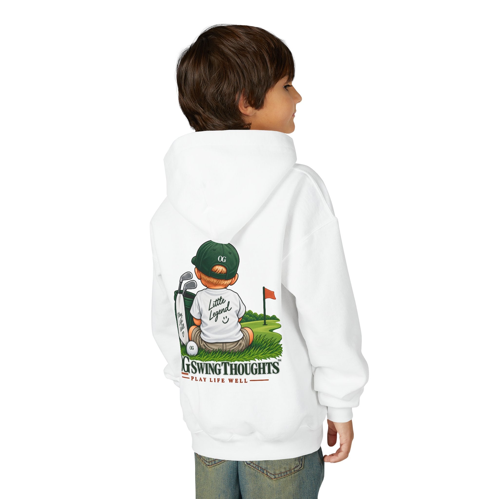 "Little Legend" Youth Golf Hoodie — "OG Swing Thoughts" Kids Golf Pullover