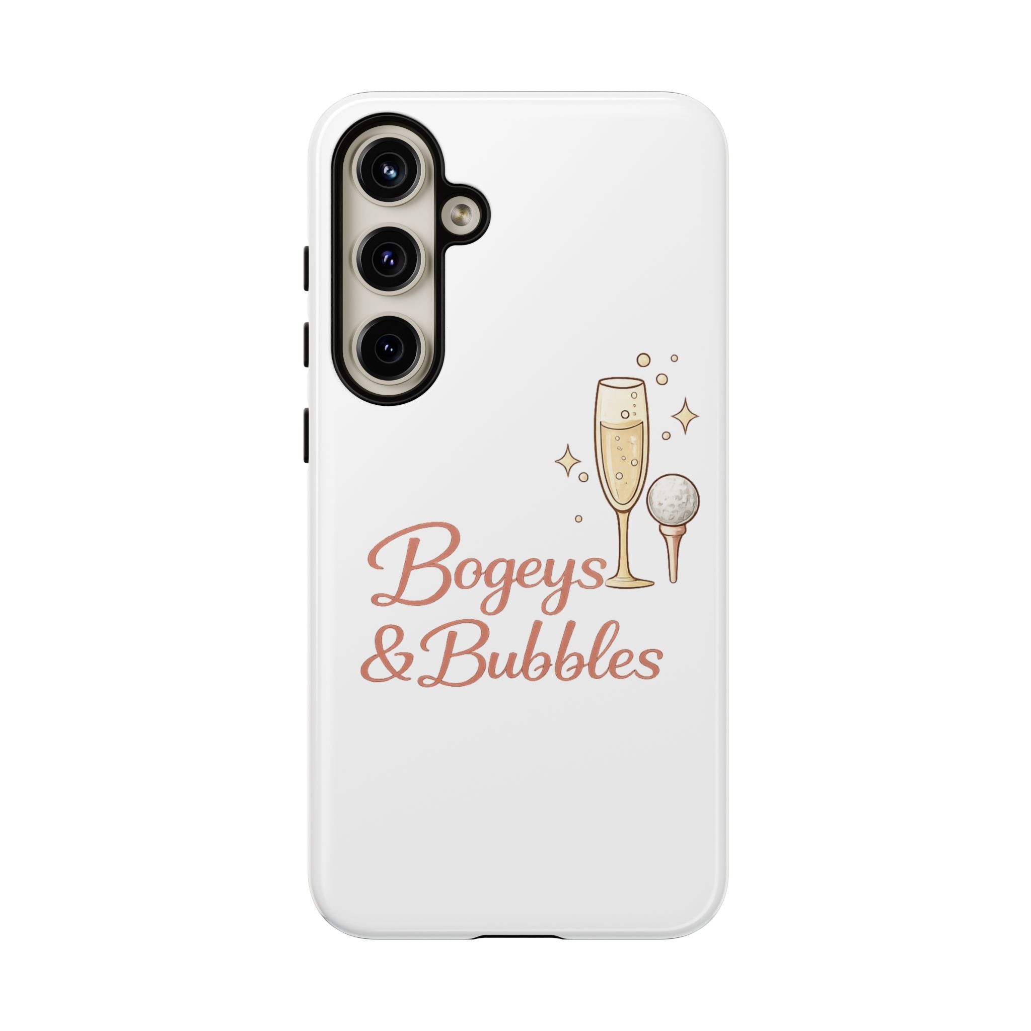 Phone Case — "Bogeys & Bubbles" Champagne Golf Design
