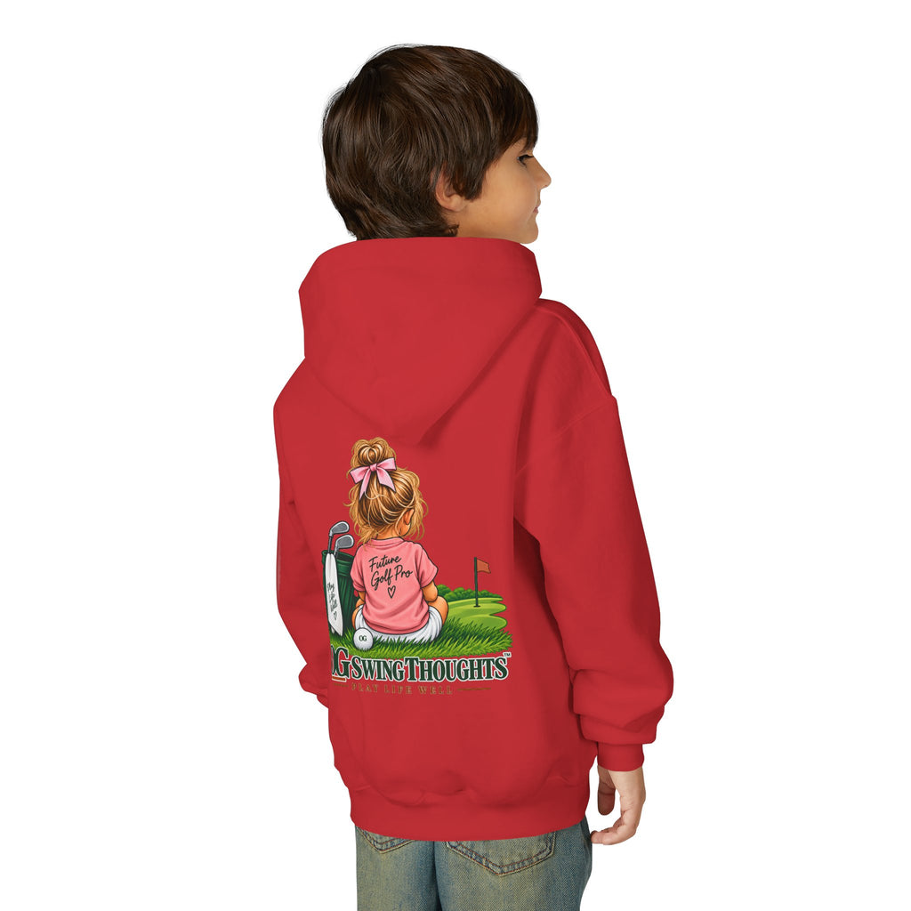 "Future Golf Pro" Youth Golf Hoodie — "OG Swing Thoughts" Cute Girl Golfer Graphic