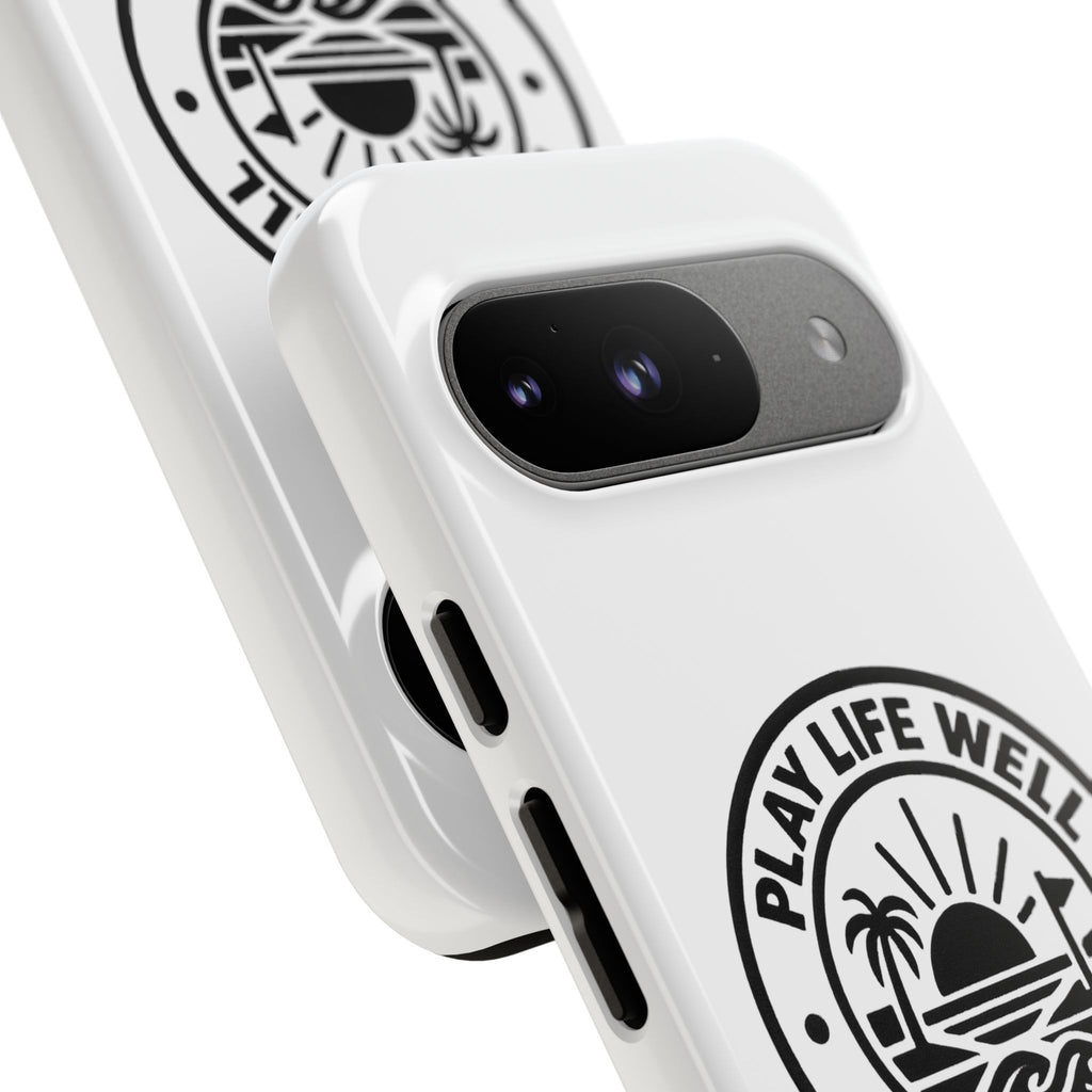 Phone Case — "Play Life Well, Do Good" Minimal Beach Badge