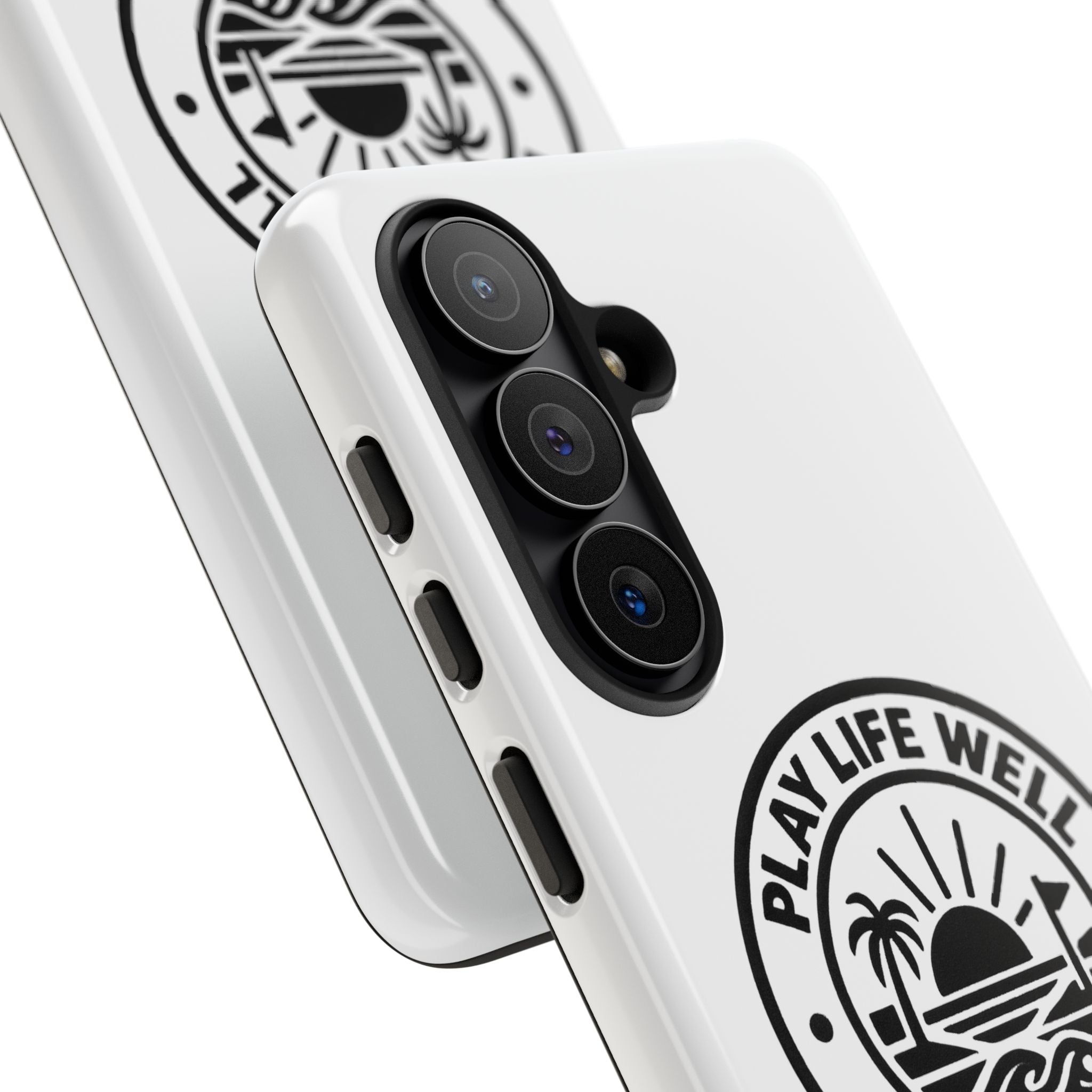 Phone Case — "Play Life Well, Do Good" Minimal Beach Badge