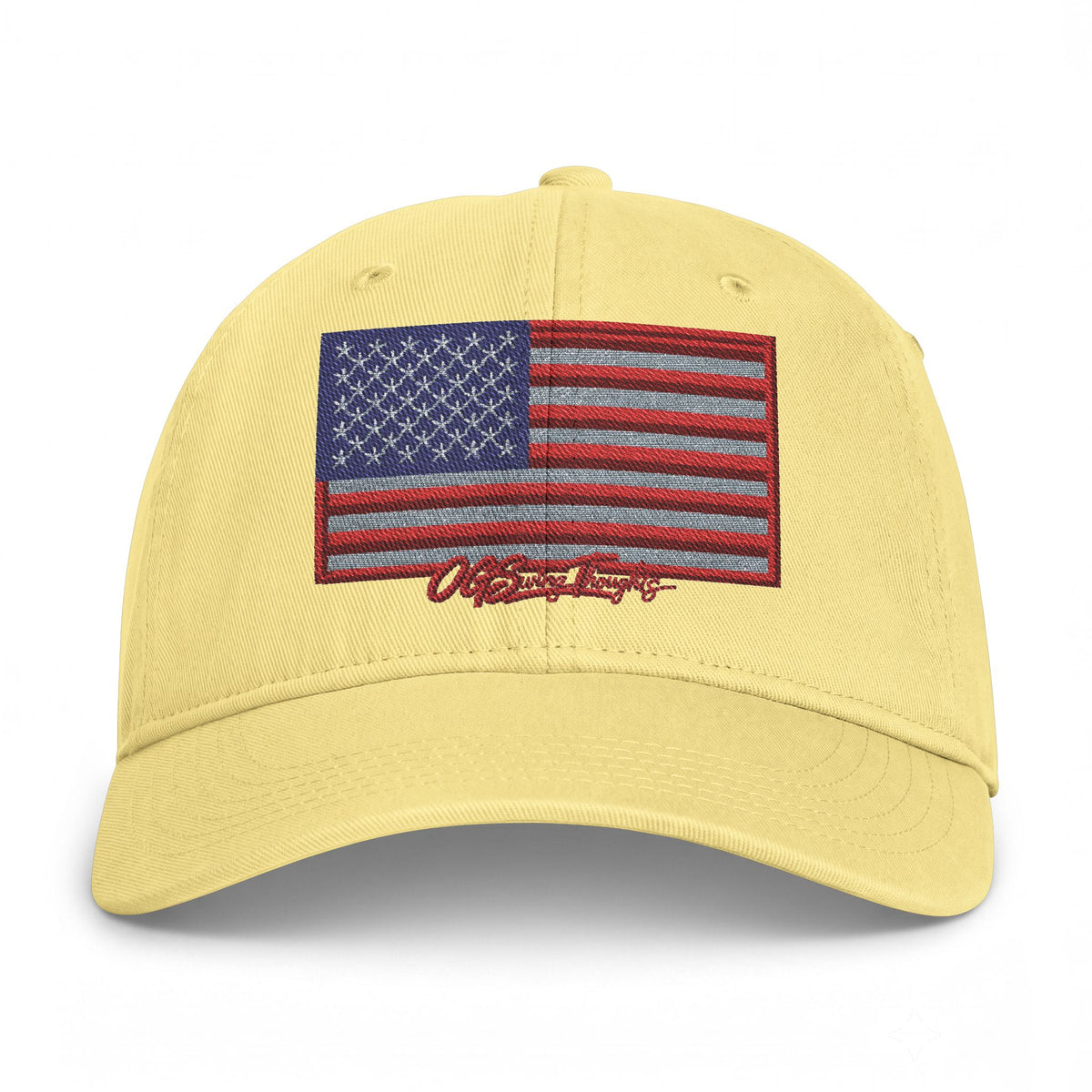Embroidered Distressed American Flag Cap — Coastal Washed Baseball Hat