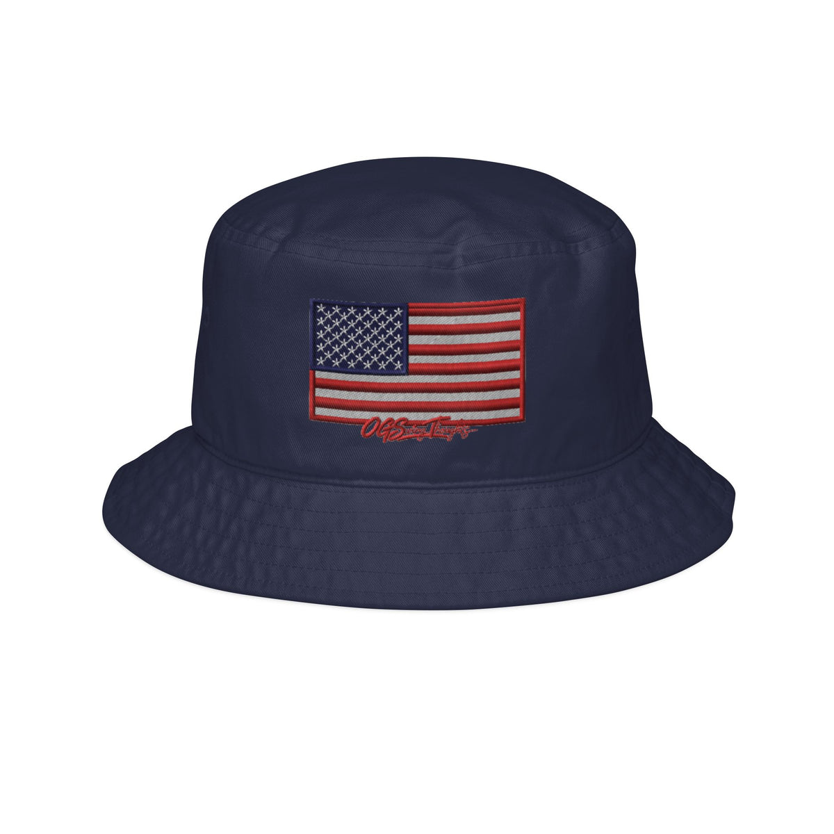 OG Swing Thoughts American Flag Bucket Hat — Vintage USA Embroidered Patriotic Hat