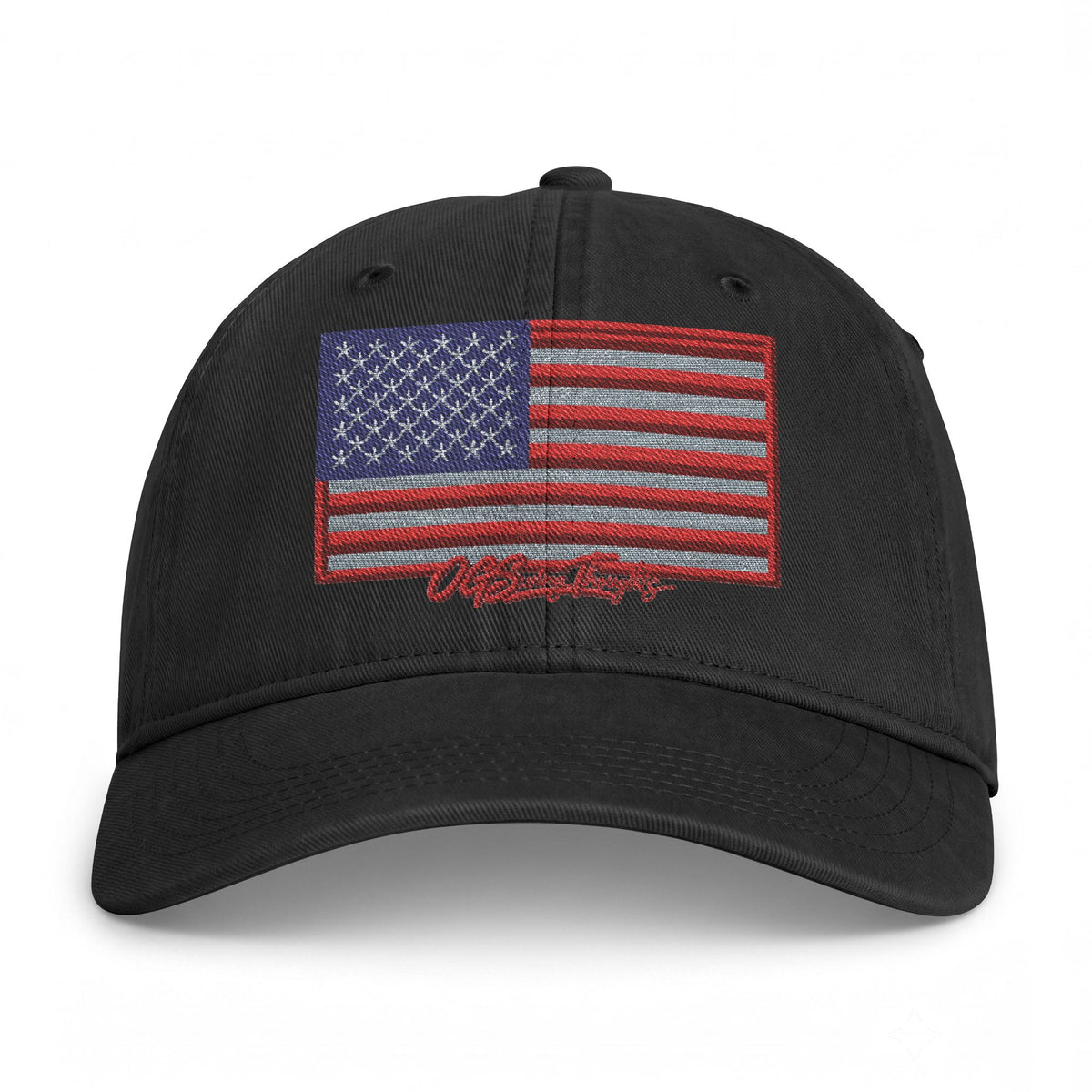 Embroidered Distressed American Flag Cap — Coastal Washed Baseball Hat