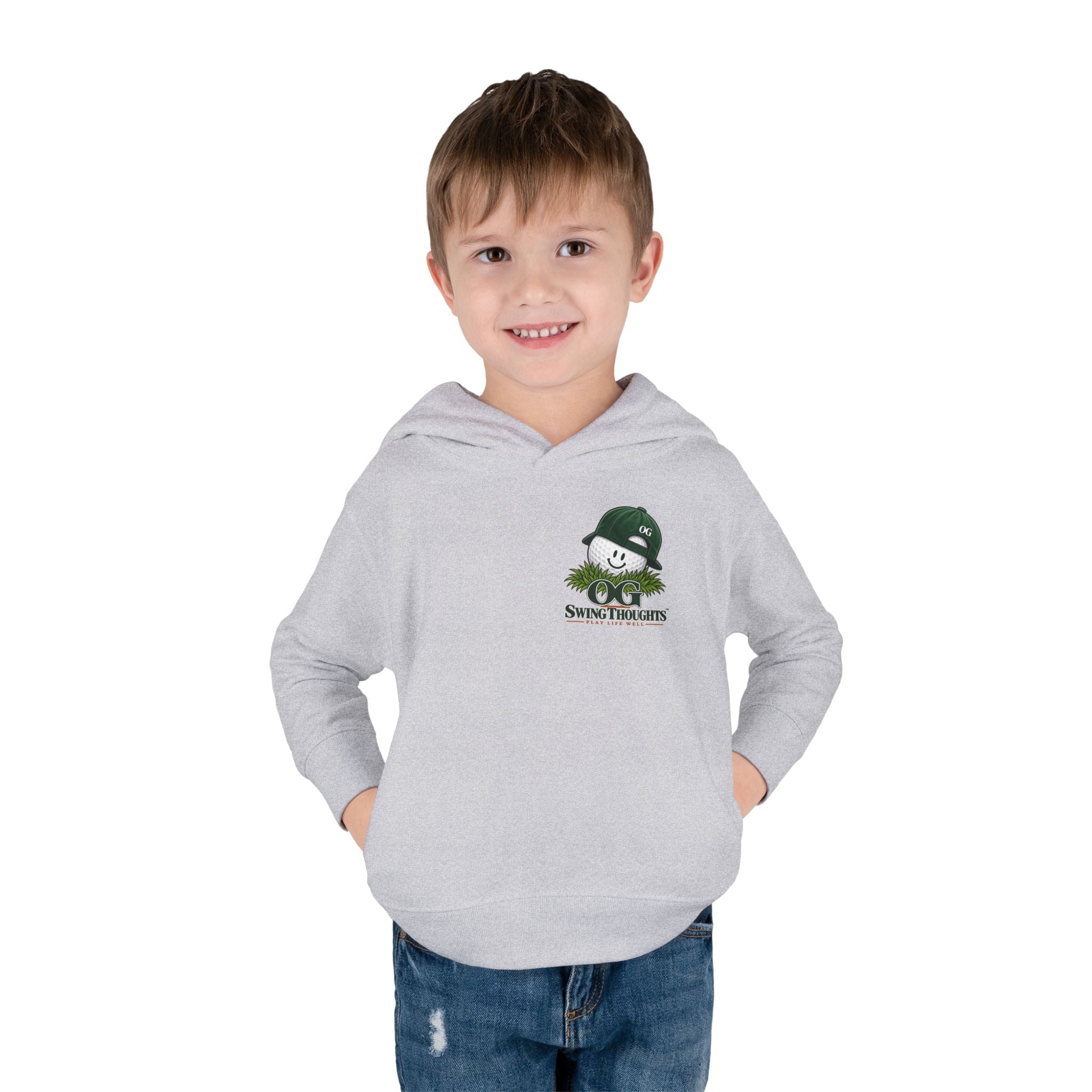 "Little Legend" Toddler Hoodie - 'OG Swing Thoughts' Cute Golf Kid Pullover Fleece