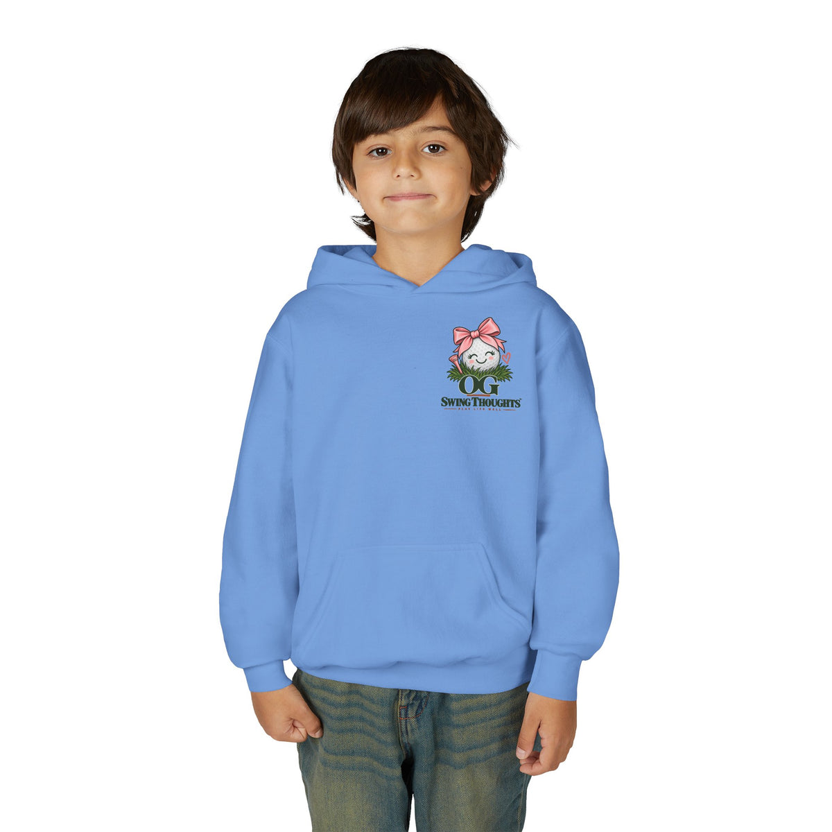 "Future Golf Pro" Youth Golf Hoodie — "OG Swing Thoughts" Cute Girl Golfer Graphic