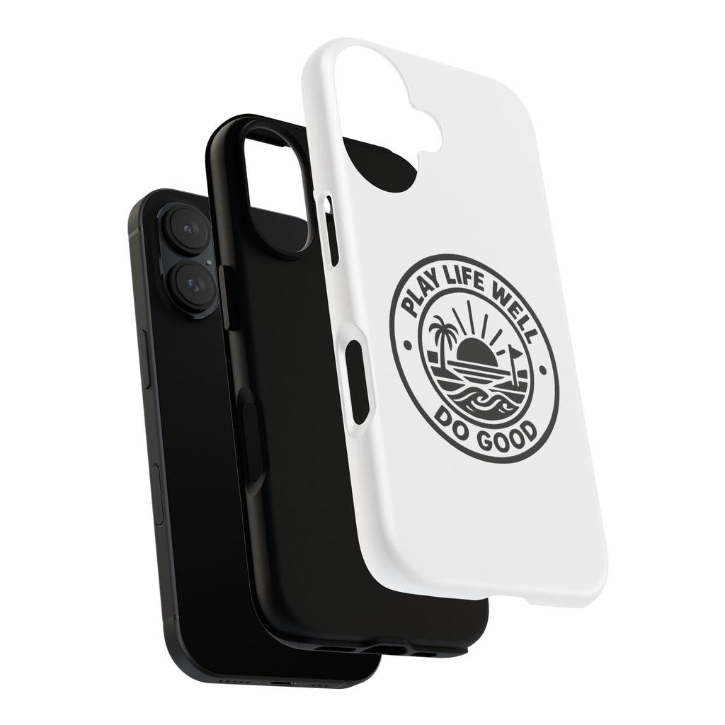 Phone Case — "Play Life Well, Do Good" Minimal Beach Badge