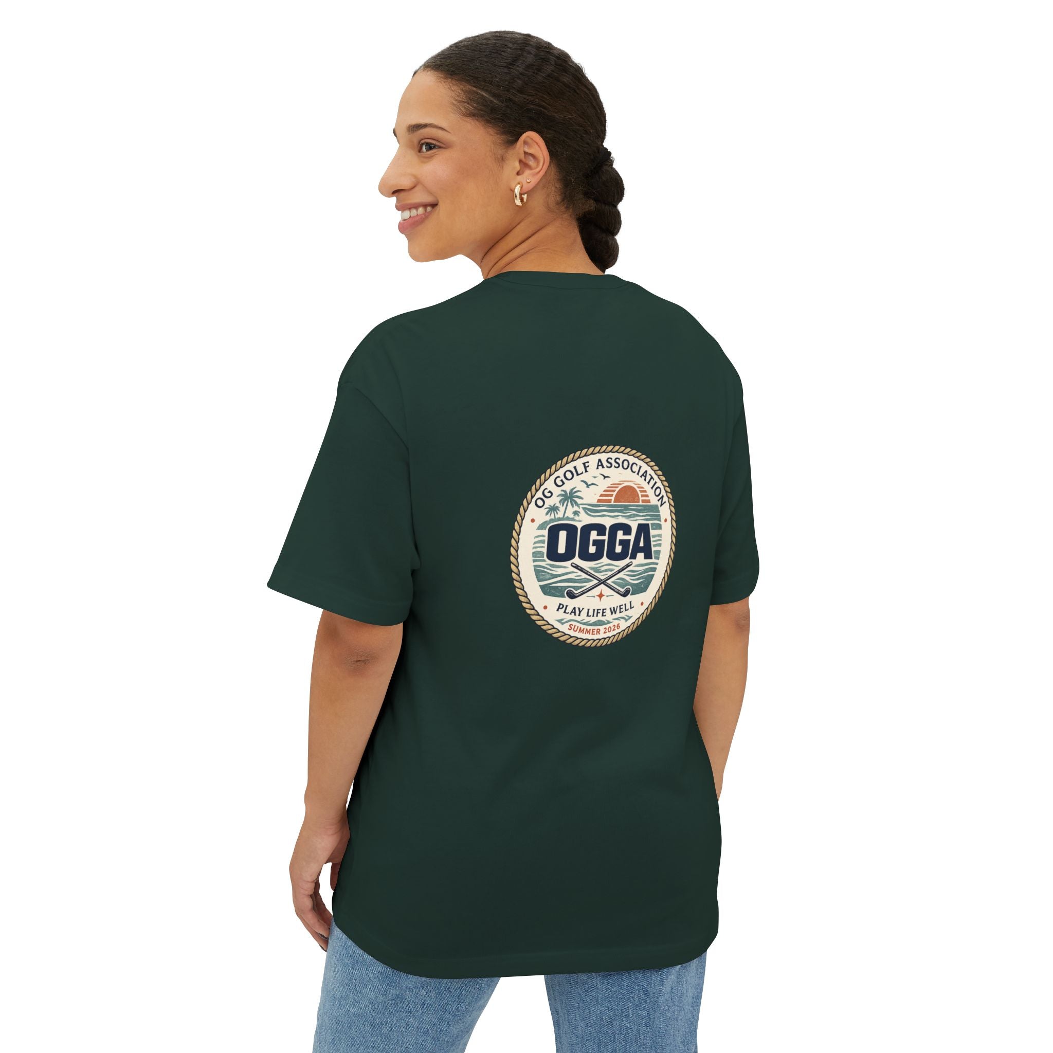 OGGA Vintage Golf Association Tee — Retro Logo Oversized Boxy T-Shirt