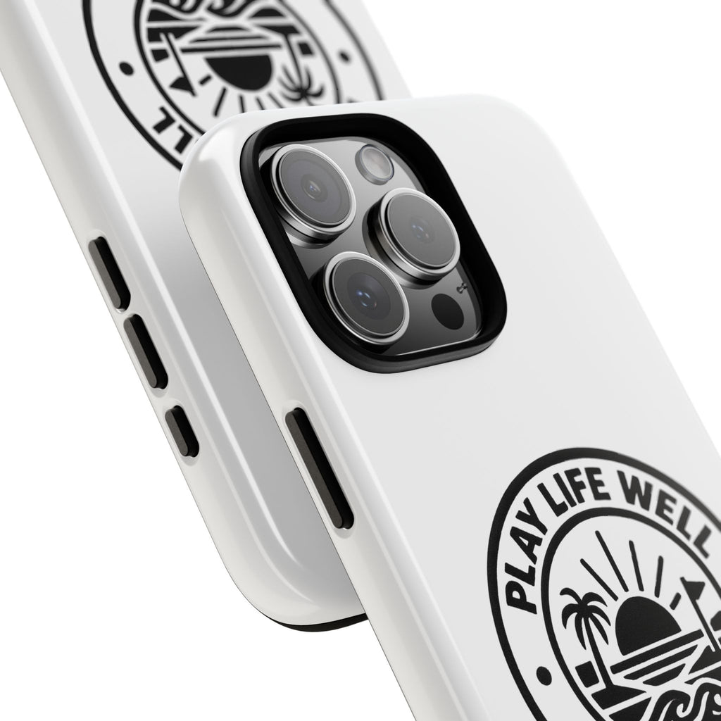 Phone Case — "Play Life Well, Do Good" Minimal Beach Badge