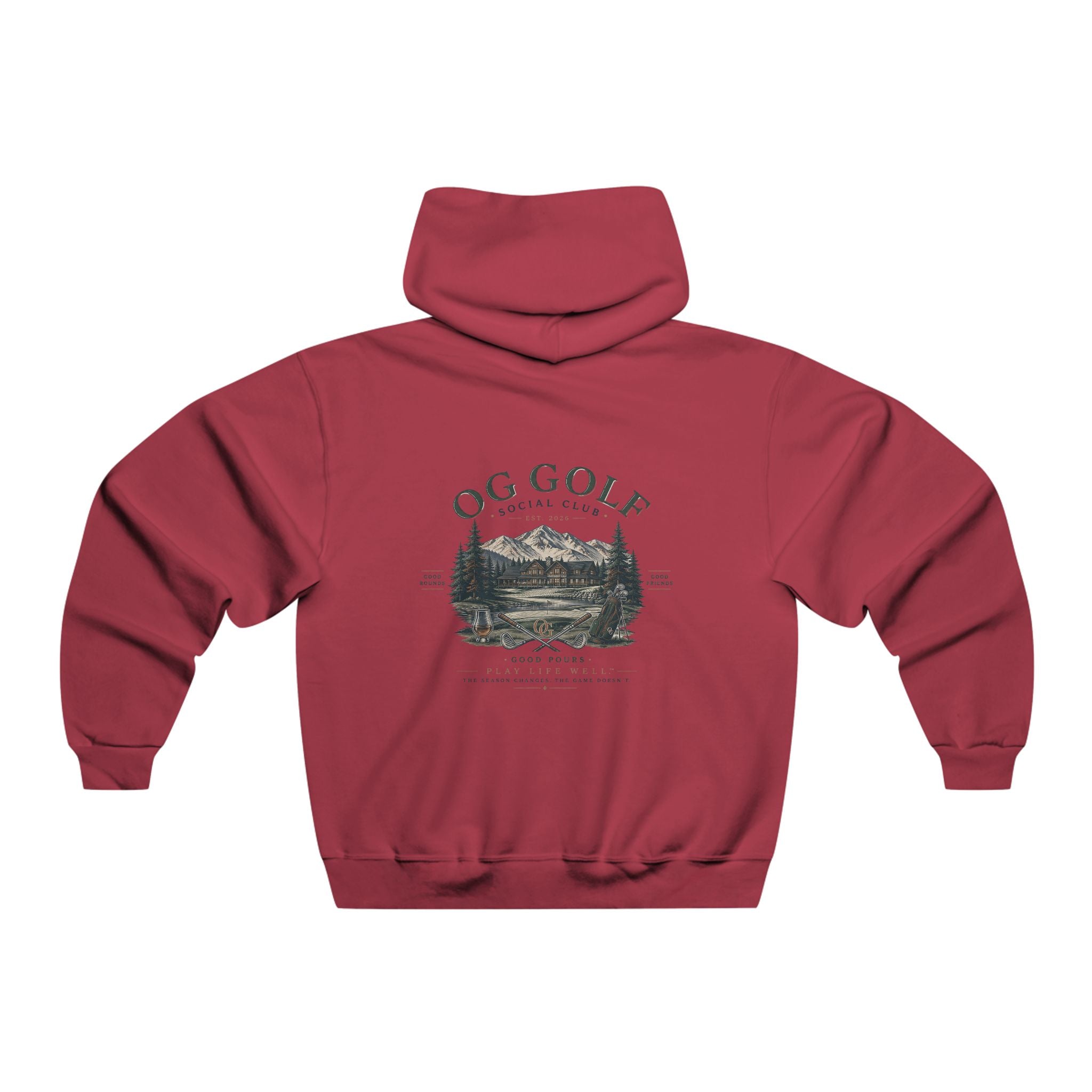 OG Golf Social Club Hoodie – Vintage Mountain Course Graphic Hooded Sweatshirt
