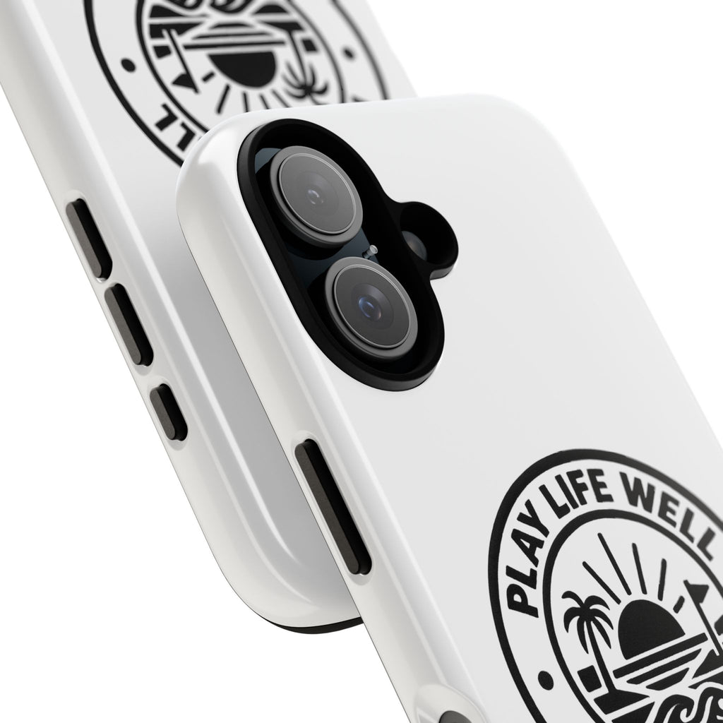 Phone Case — "Play Life Well, Do Good" Minimal Beach Badge