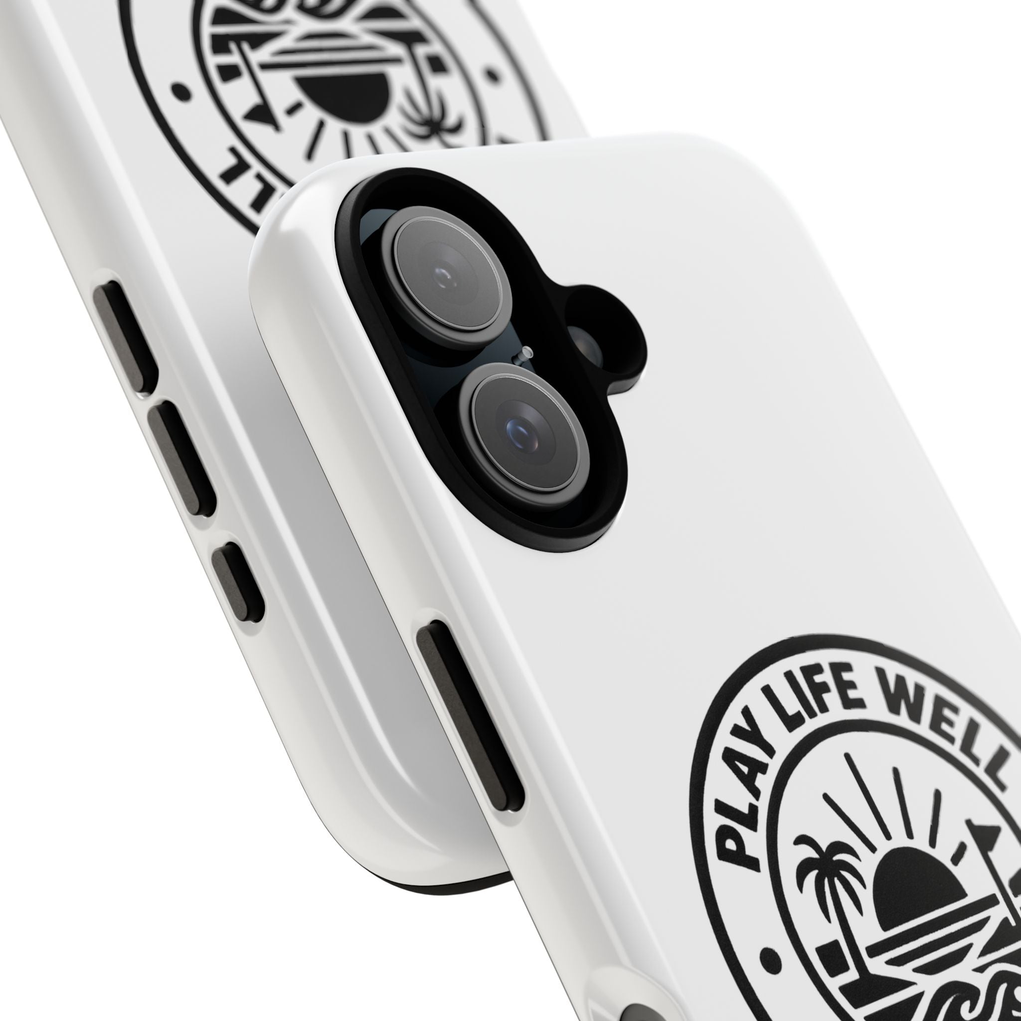 Phone Case — "Play Life Well, Do Good" Minimal Beach Badge