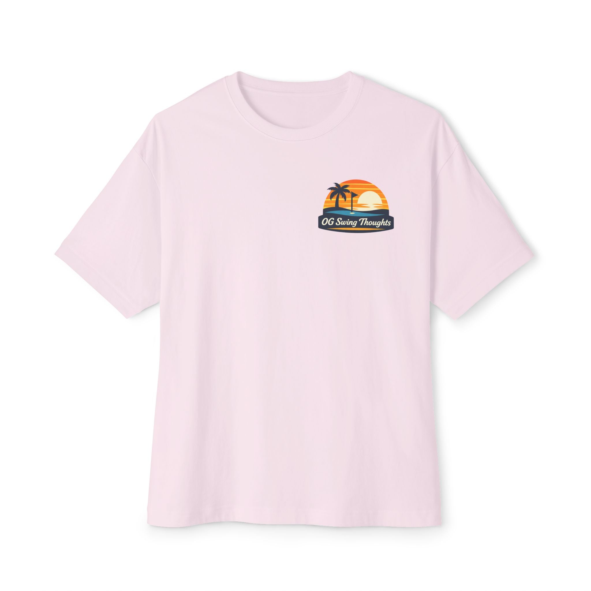 Sunset Swings Tee — 'Sunset Swings: Cold Drinks, Good Friends' Casual Boxy T-Shirt