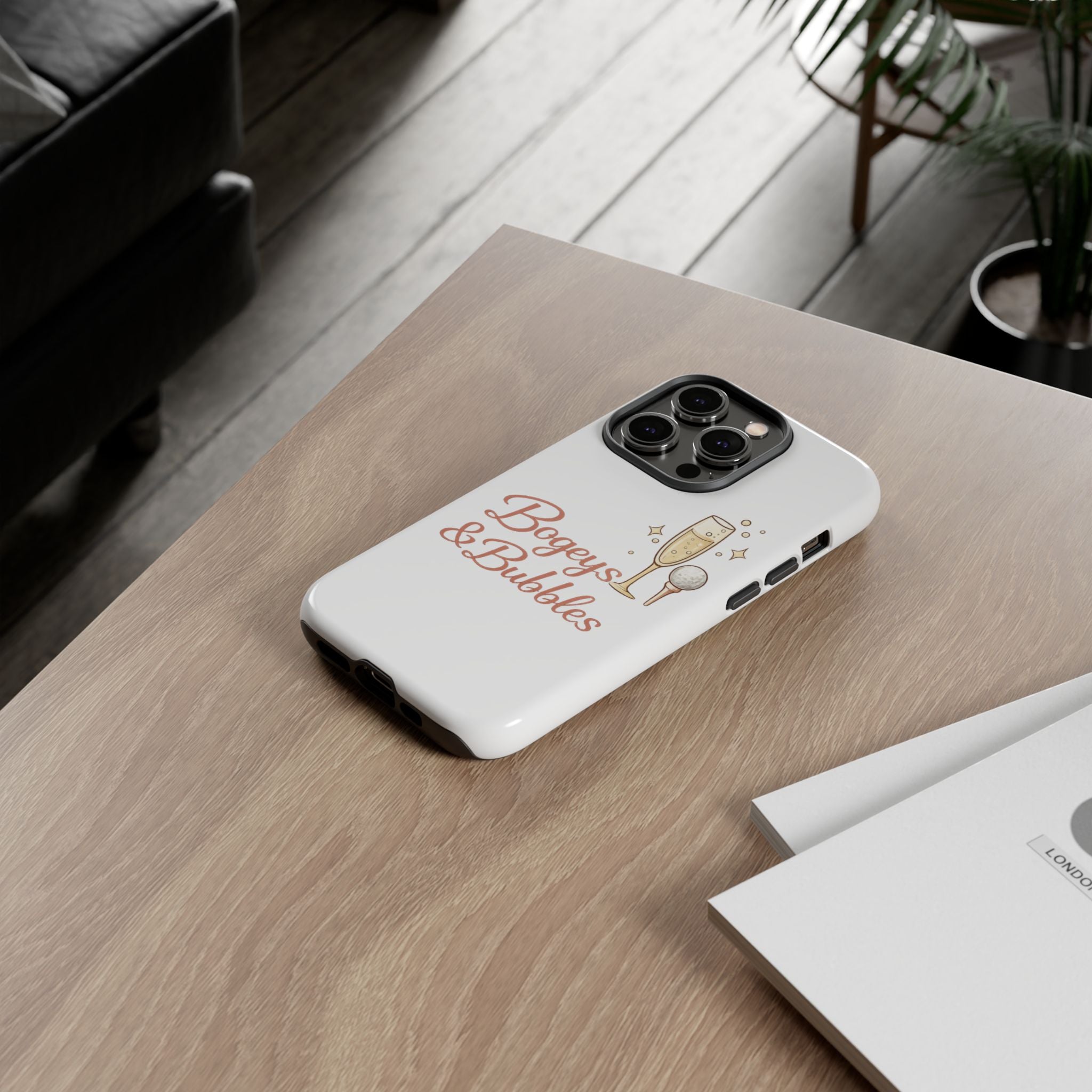 Phone Case — "Bogeys & Bubbles" Champagne Golf Design