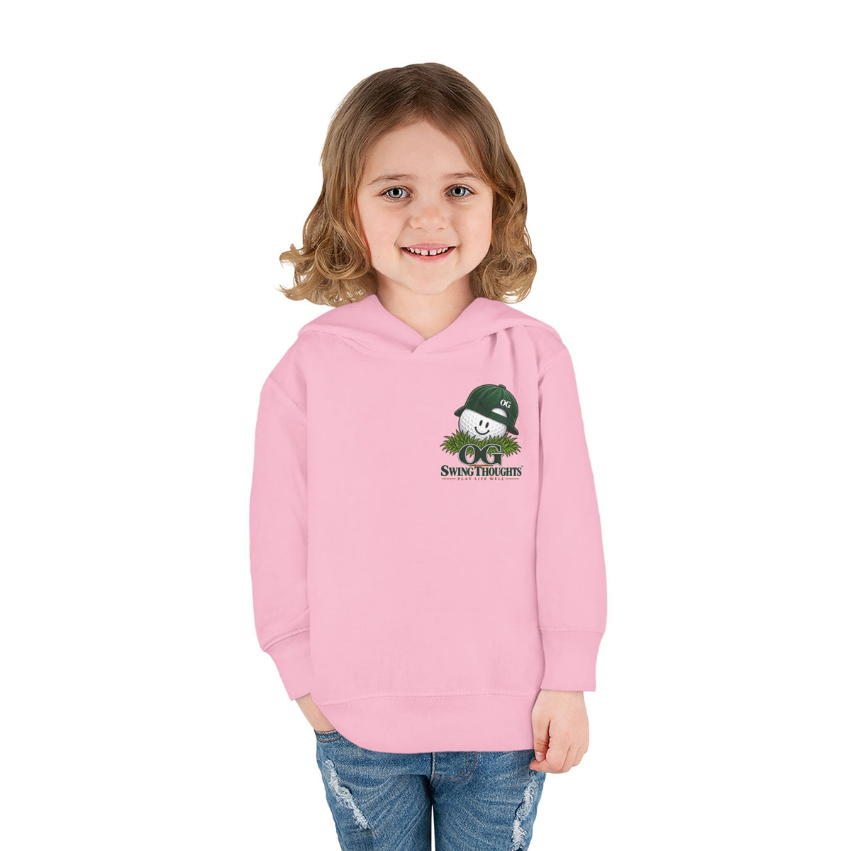 "Little Legend" Toddler Hoodie - 'OG Swing Thoughts' Cute Golf Kid Pullover Fleece