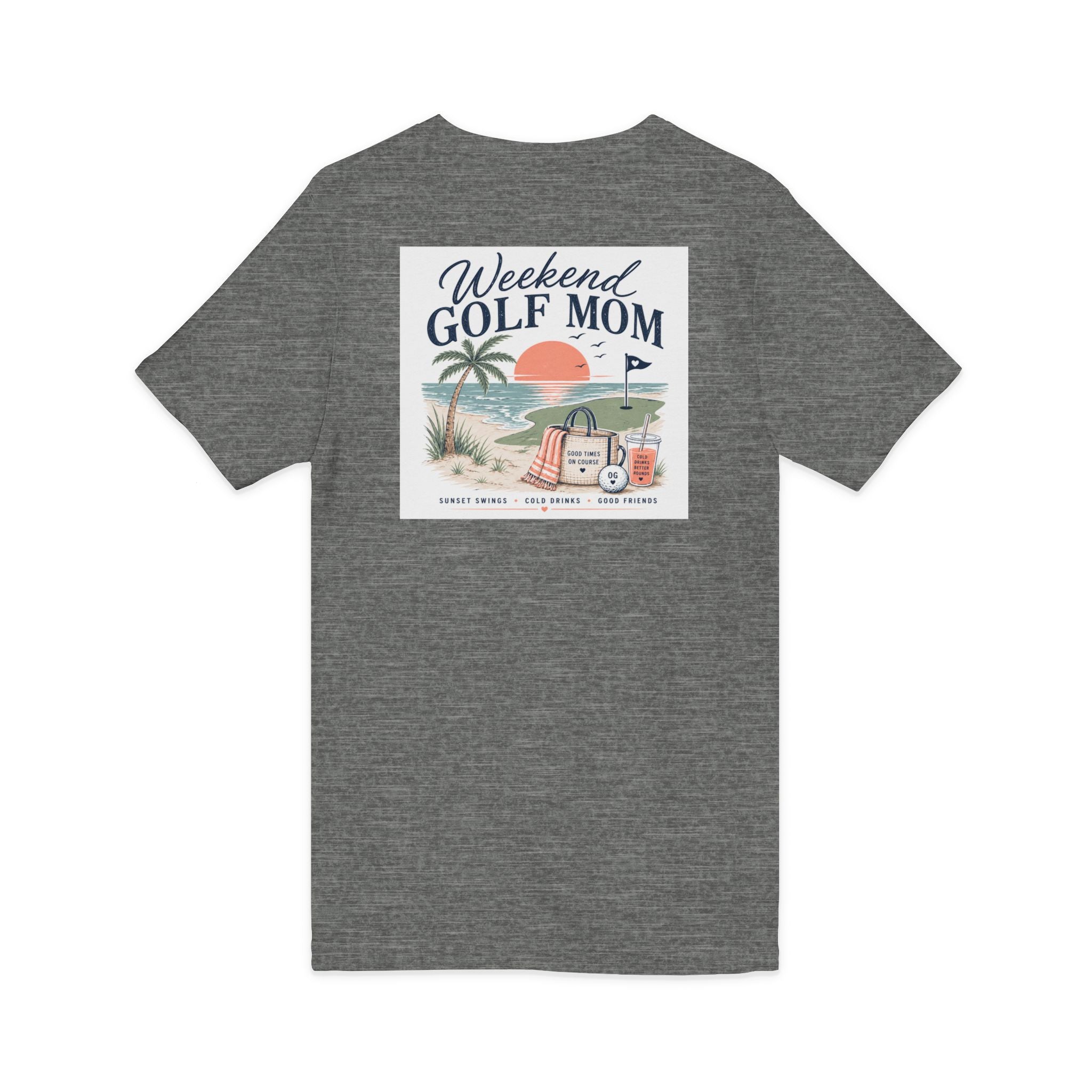 Weekend Golf Mom V-Neck Tee — Golfing Mom Graphic T-Shirt