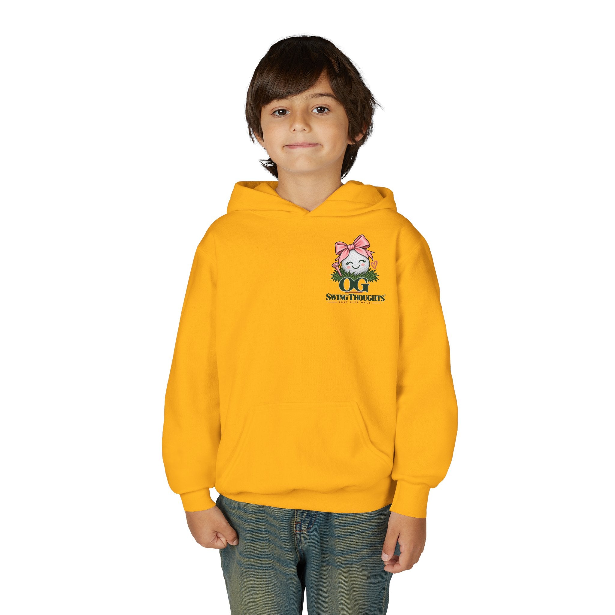"Future Golf Pro" Youth Golf Hoodie — "OG Swing Thoughts" Cute Girl Golfer Graphic