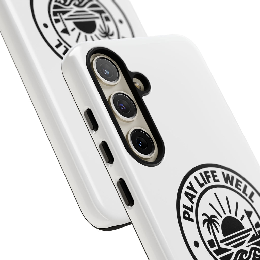 Phone Case — "Play Life Well, Do Good" Minimal Beach Badge