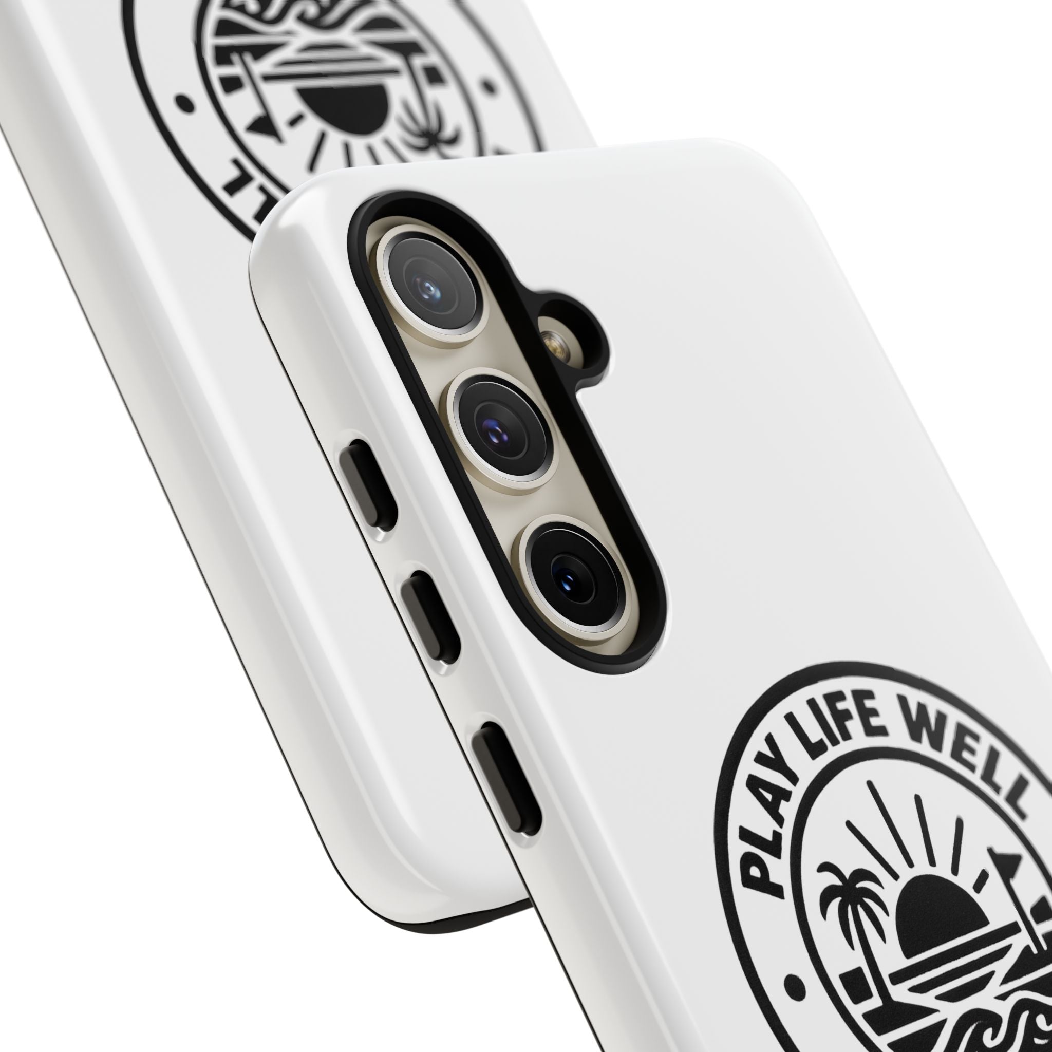 Phone Case — "Play Life Well, Do Good" Minimal Beach Badge