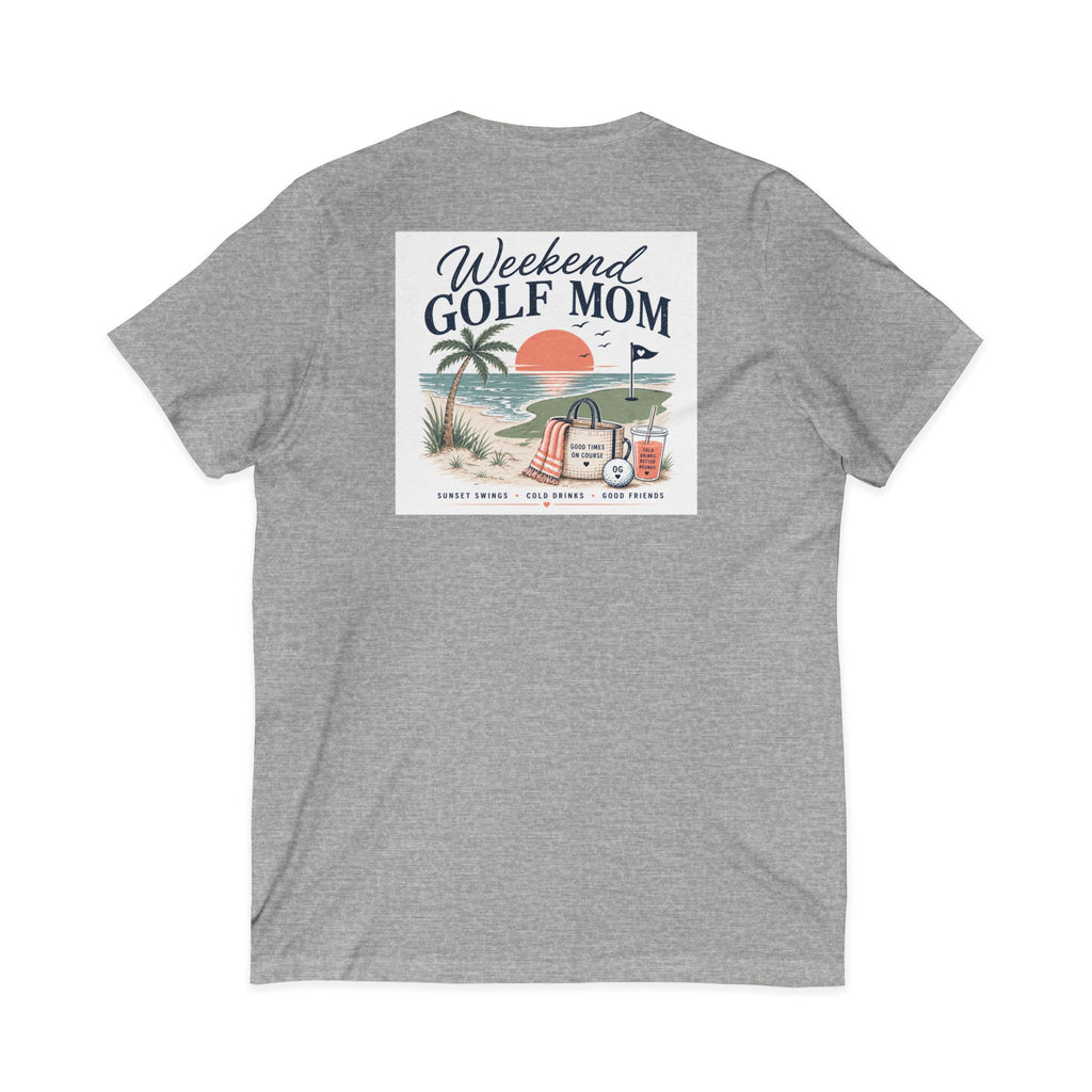 Weekend Golf Mom V-Neck Tee — Golfing Mom Graphic T-Shirt
