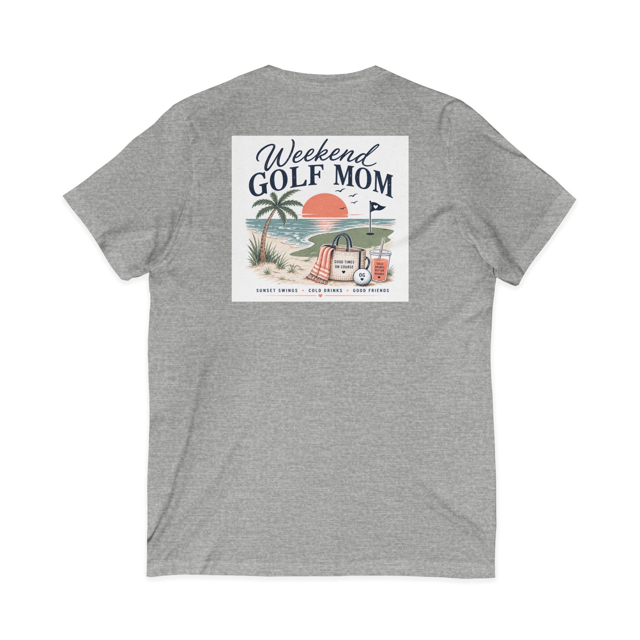 Weekend Golf Mom V-Neck Tee — Golfing Mom Graphic T-Shirt