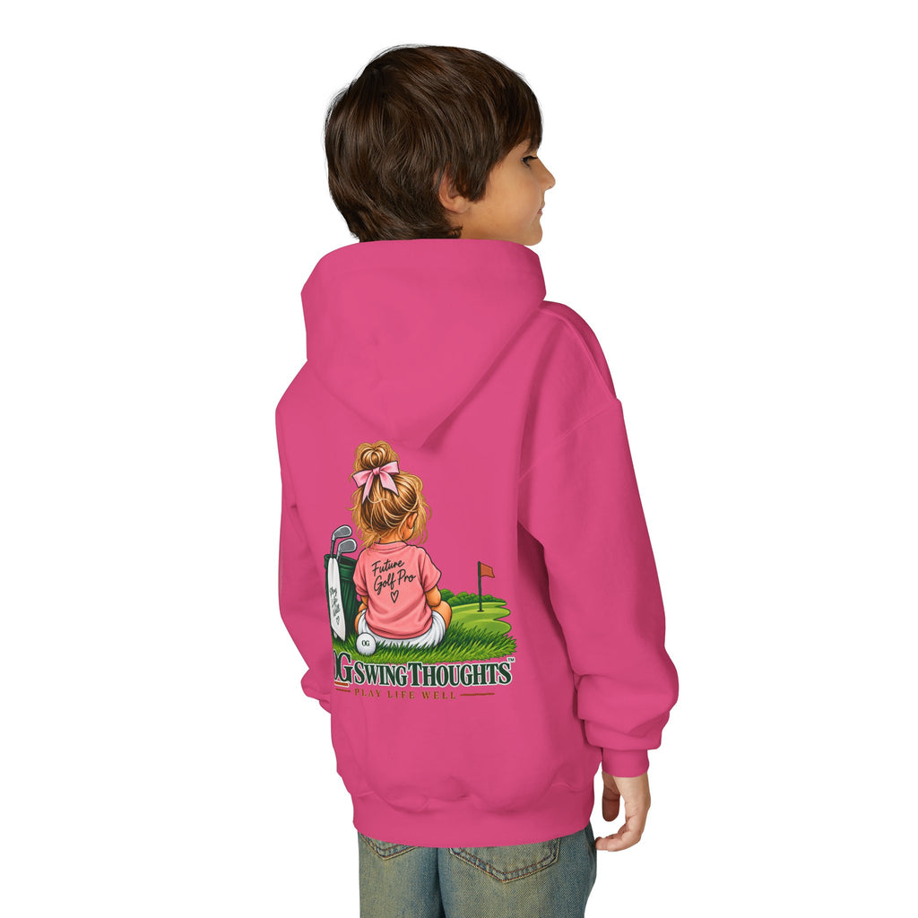 "Future Golf Pro" Youth Golf Hoodie — "OG Swing Thoughts" Cute Girl Golfer Graphic