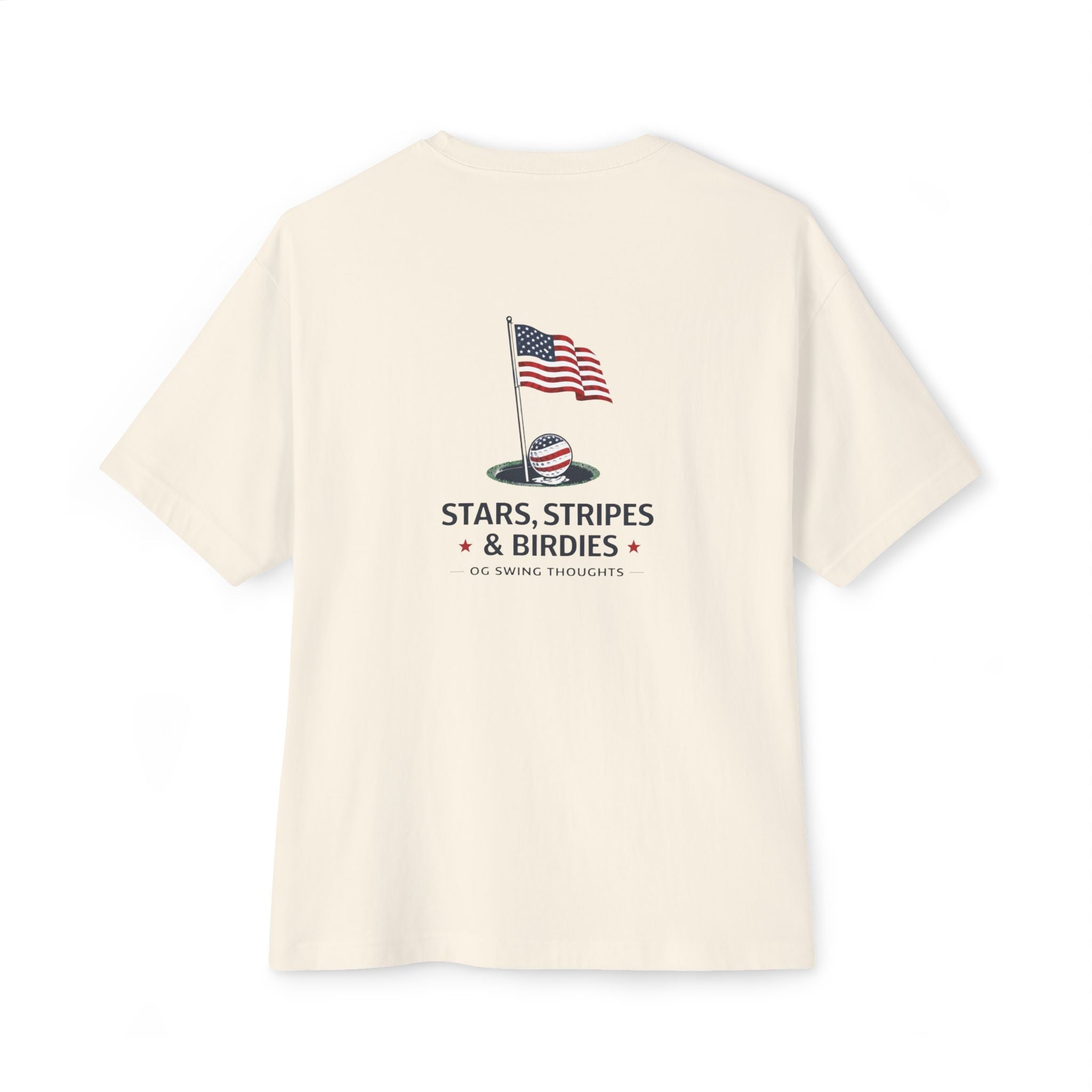 Patriotic Stars & Stripes Tee — American Flag & Golf Ball Graphic