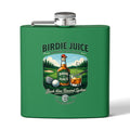 Golf Flask — “Birdie Juice” 6oz Stainless Steel Hip Flask (Golf Gift)
