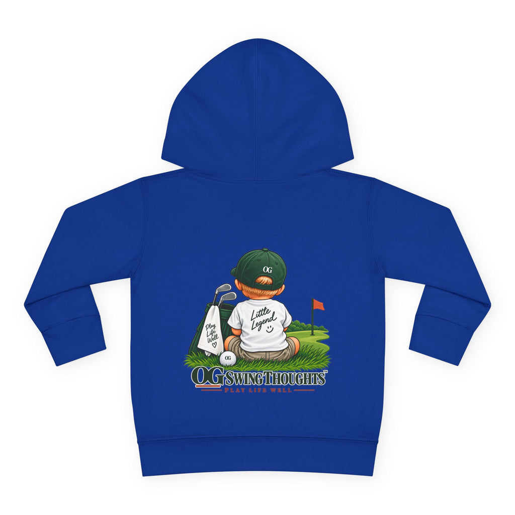 "Little Legend" Toddler Hoodie - 'OG Swing Thoughts' Cute Golf Kid Pullover Fleece