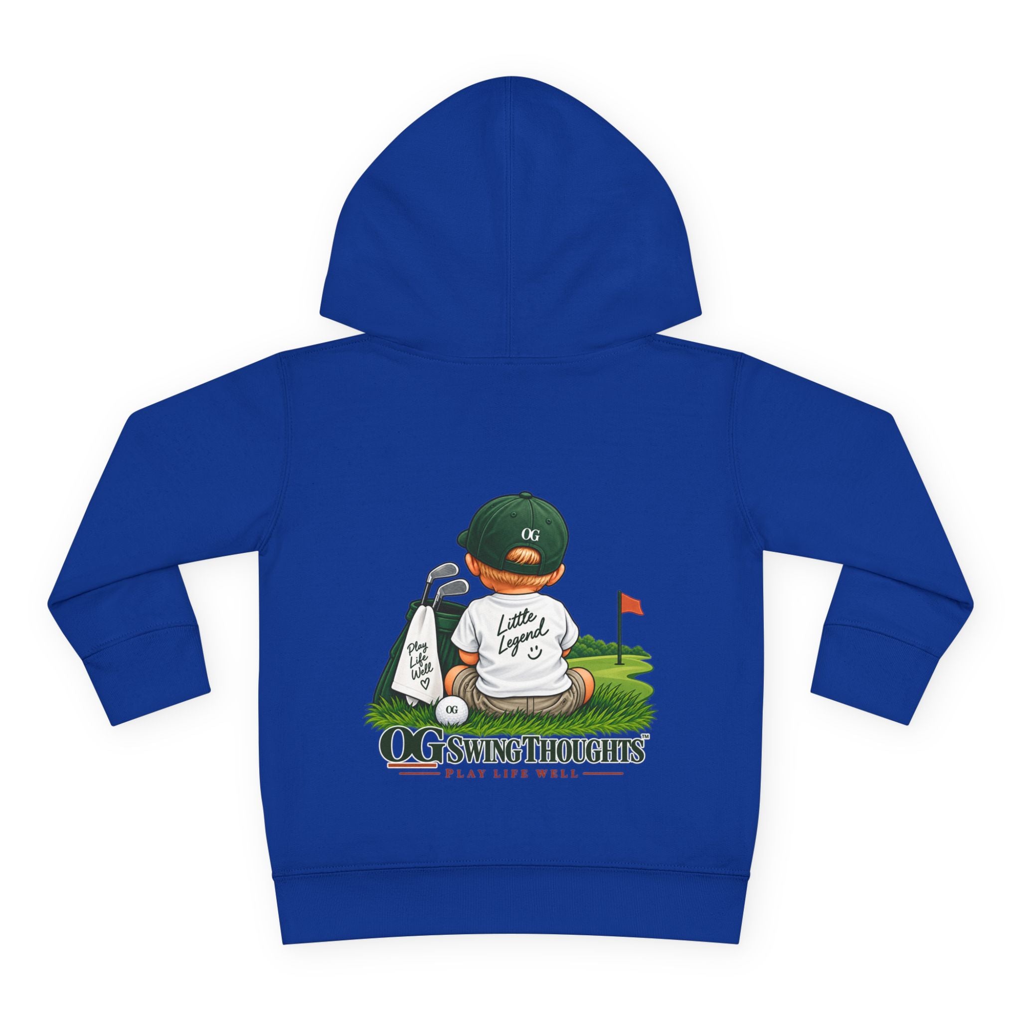 "Little Legend" Toddler Hoodie - 'OG Swing Thoughts' Cute Golf Kid Pullover Fleece