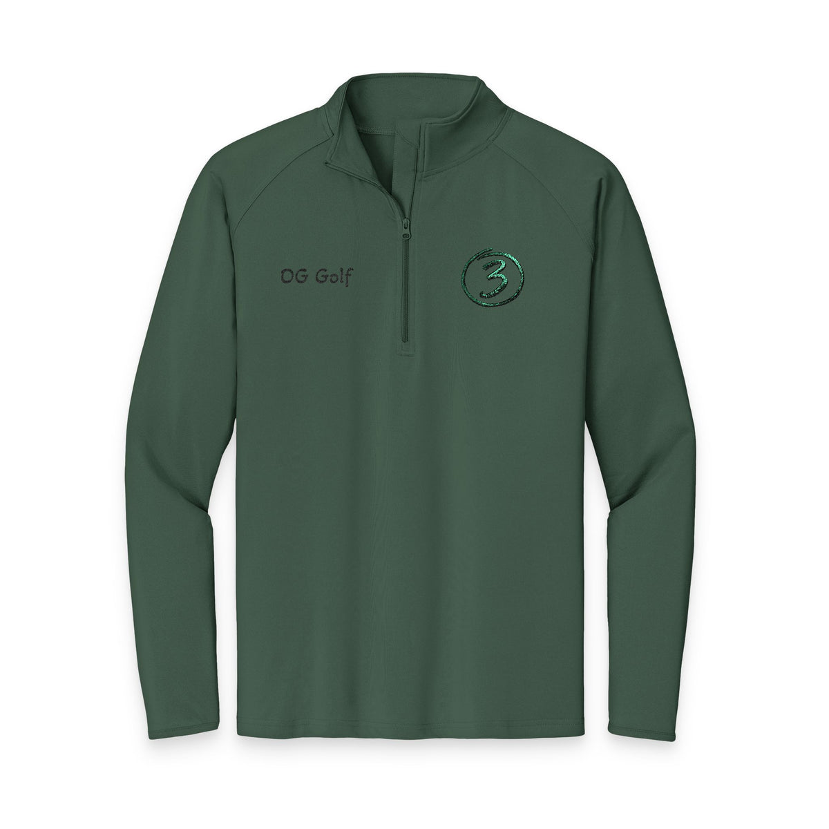 "Put Me Down for 3" OG Golf Quarter-Zip Pullover with Embroidered Logo
