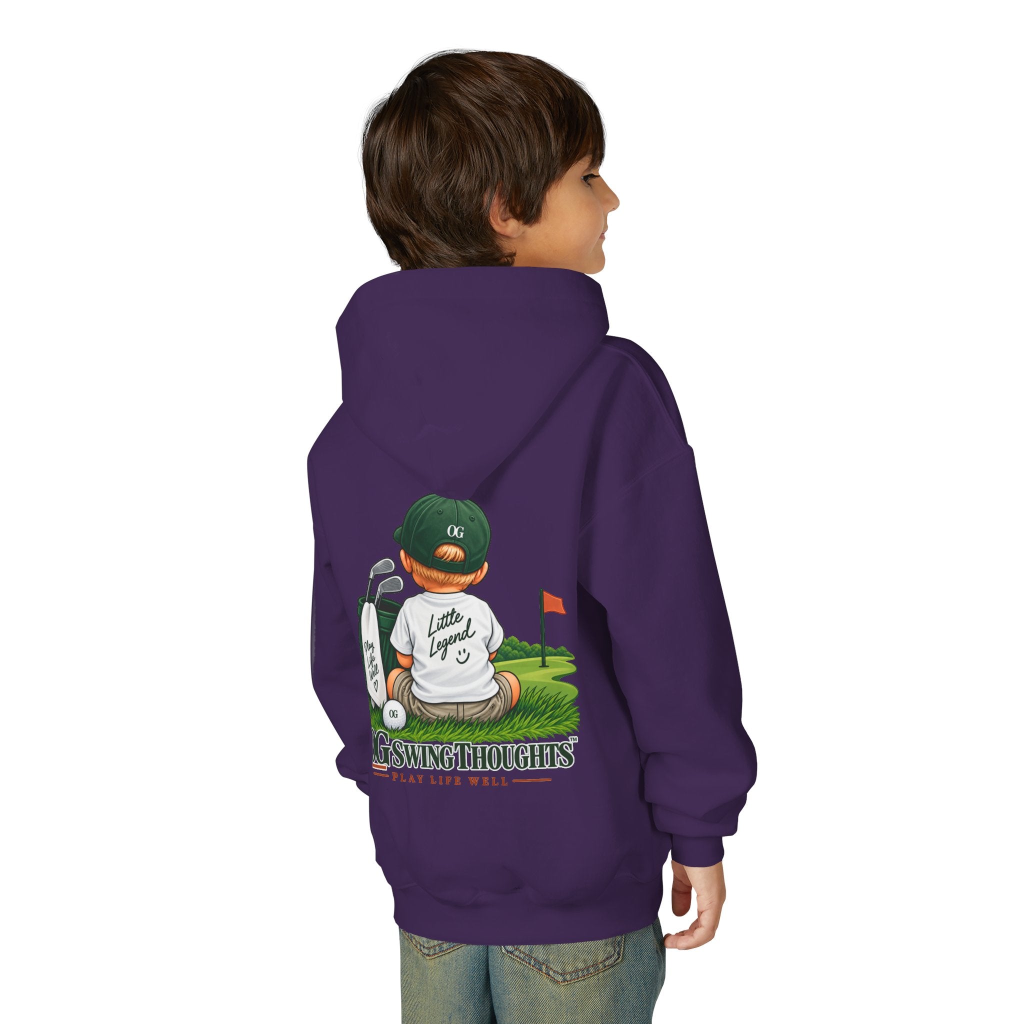"Little Legend" Youth Golf Hoodie — "OG Swing Thoughts" Kids Golf Pullover