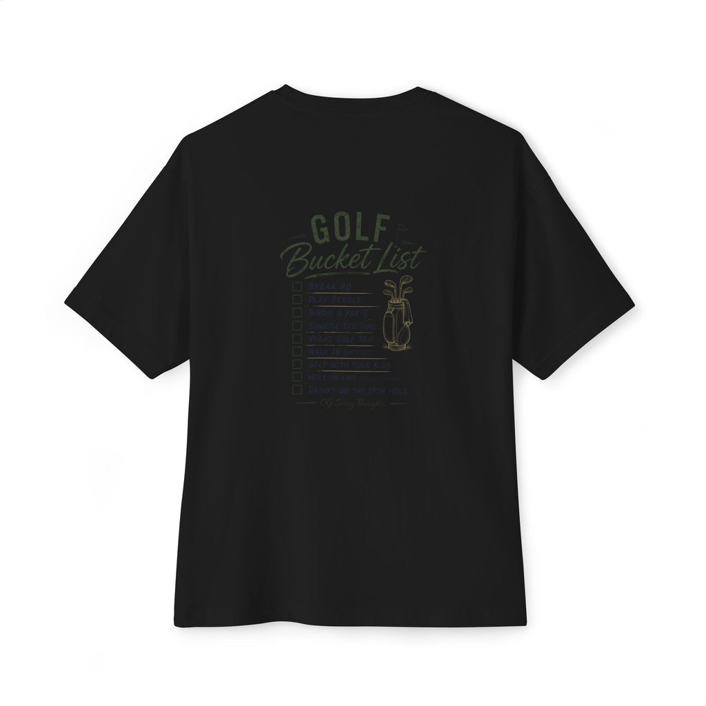 Golf Bucket List Tee — Casual Oversized Golf T‑Shirt