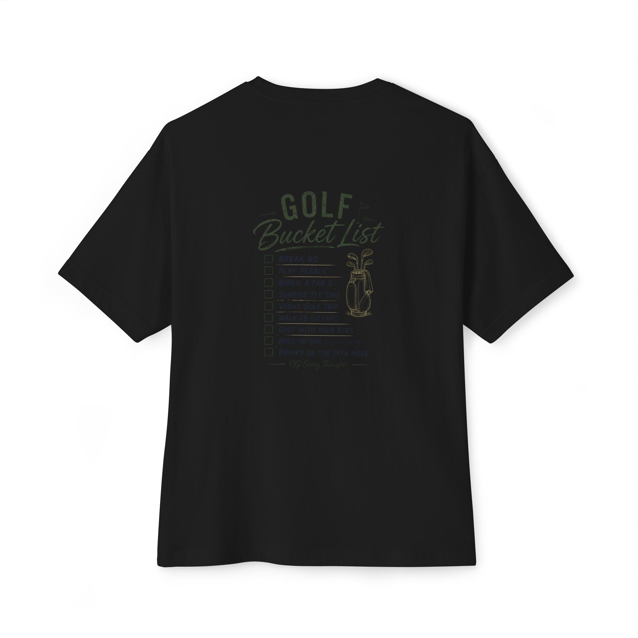 Golf Bucket List Tee — Casual Oversized Golf T‑Shirt