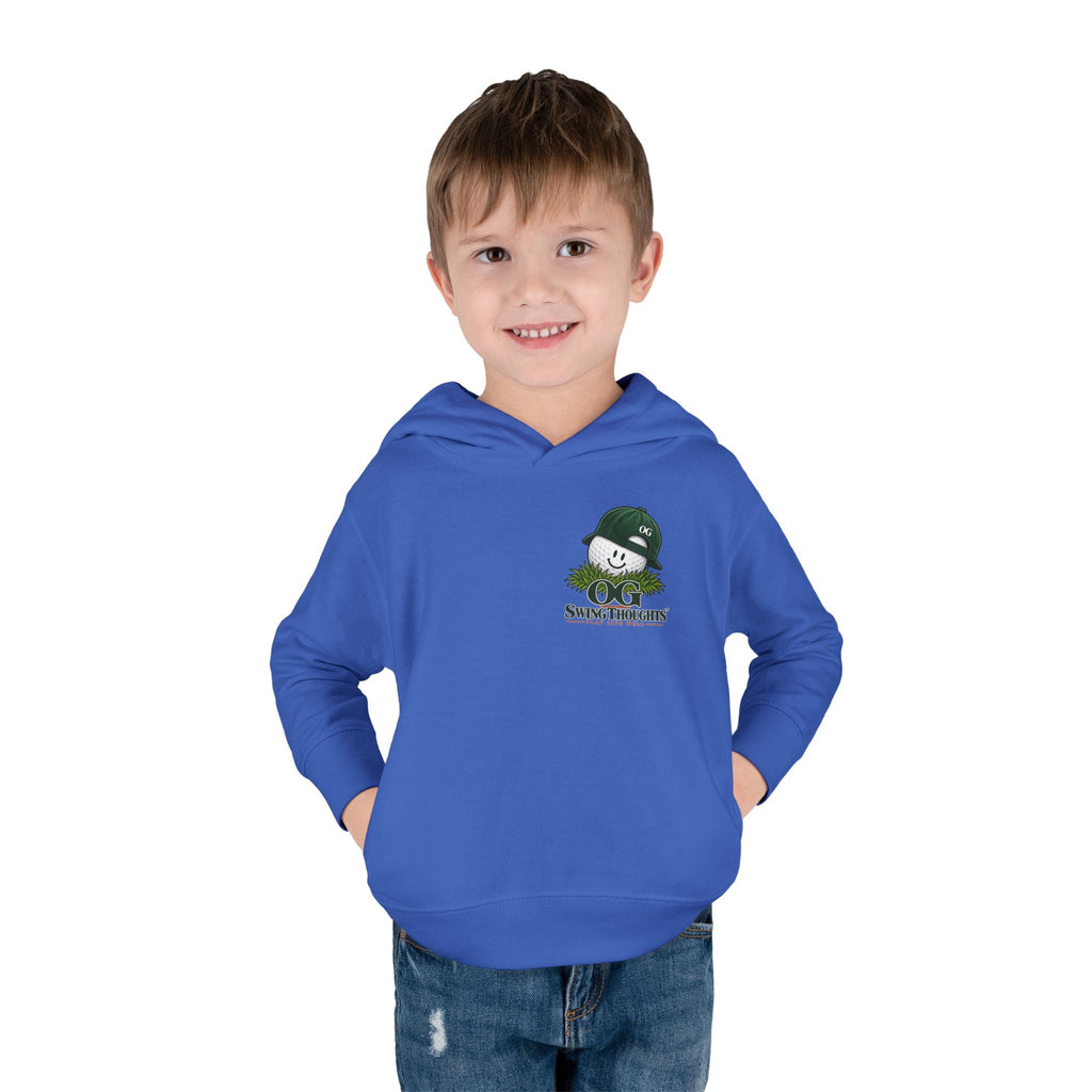 "Little Legend" Toddler Hoodie - 'OG Swing Thoughts' Cute Golf Kid Pullover Fleece