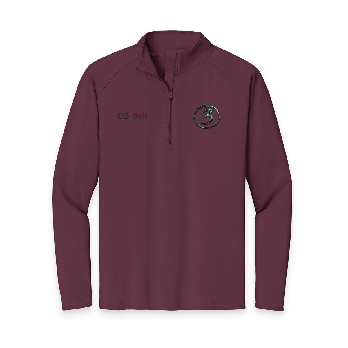 "Put Me Down for 3" OG Golf Quarter-Zip Pullover with Embroidered Logo