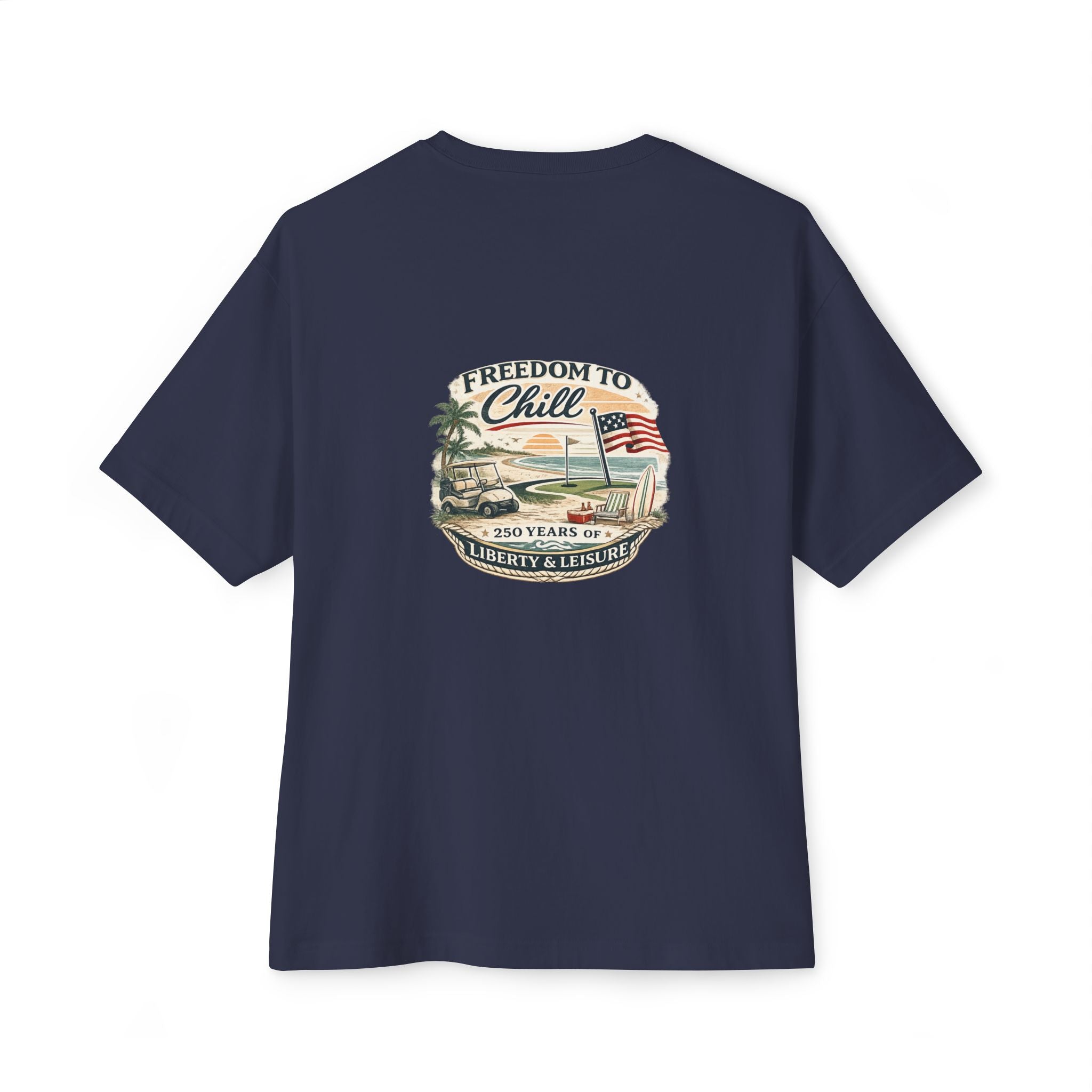 Freedom to Chill Tee — Vintage Beach Flag Graphic T-Shirt