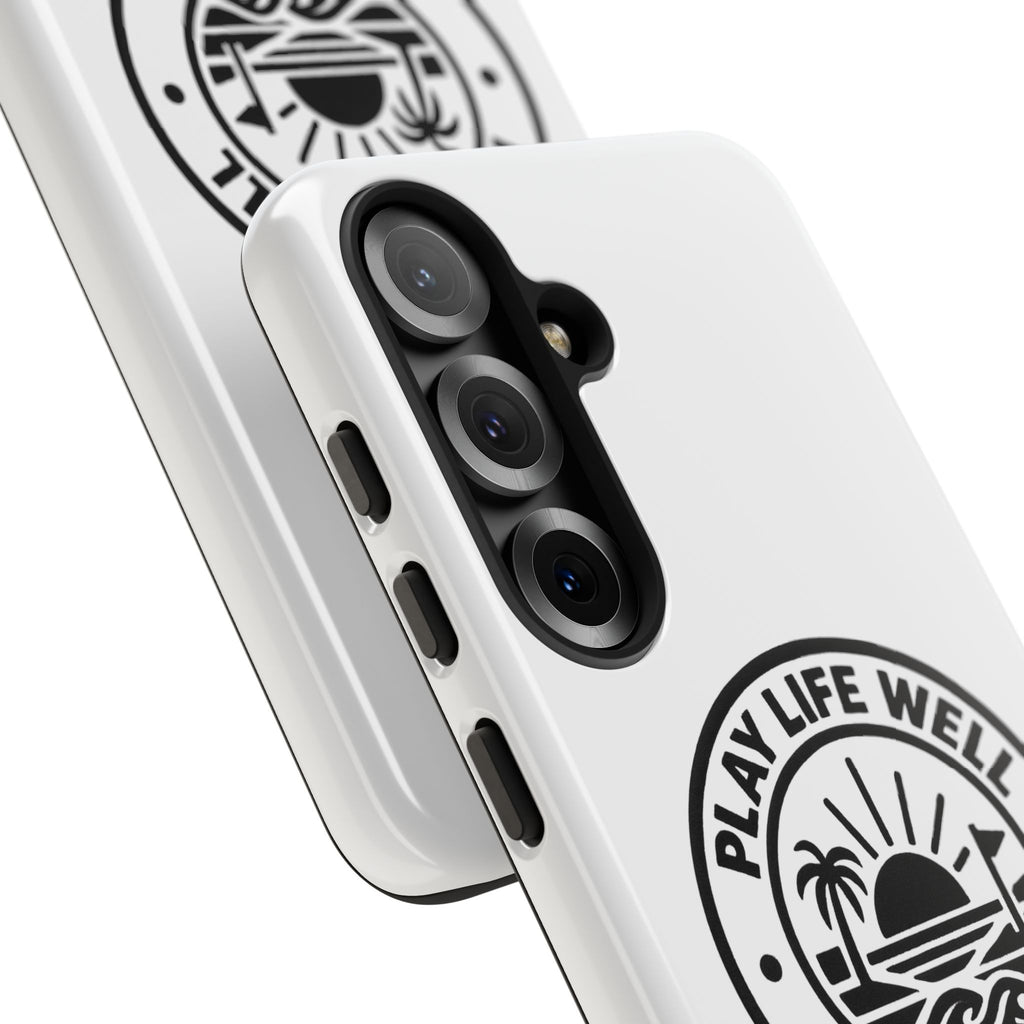 Phone Case — "Play Life Well, Do Good" Minimal Beach Badge