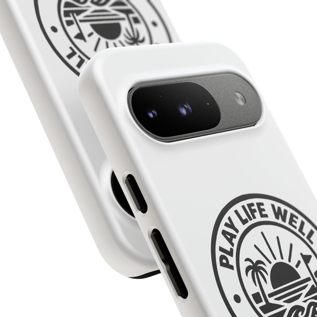 Phone Case — "Play Life Well, Do Good" Minimal Beach Badge