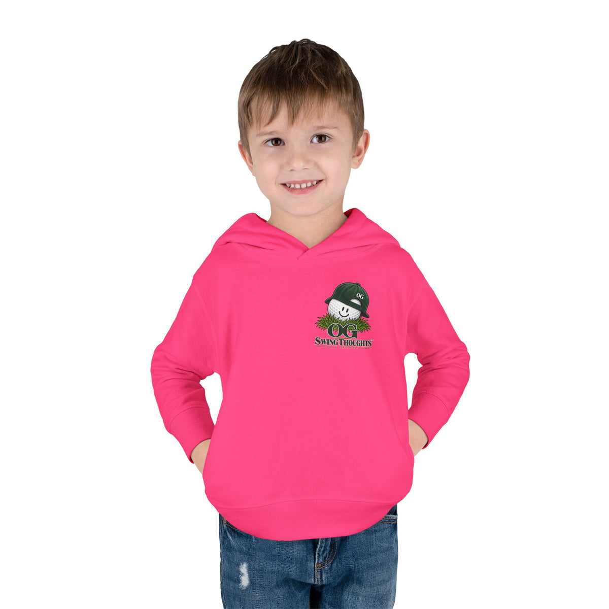 "Little Legend" Toddler Hoodie - 'OG Swing Thoughts' Cute Golf Kid Pullover Fleece