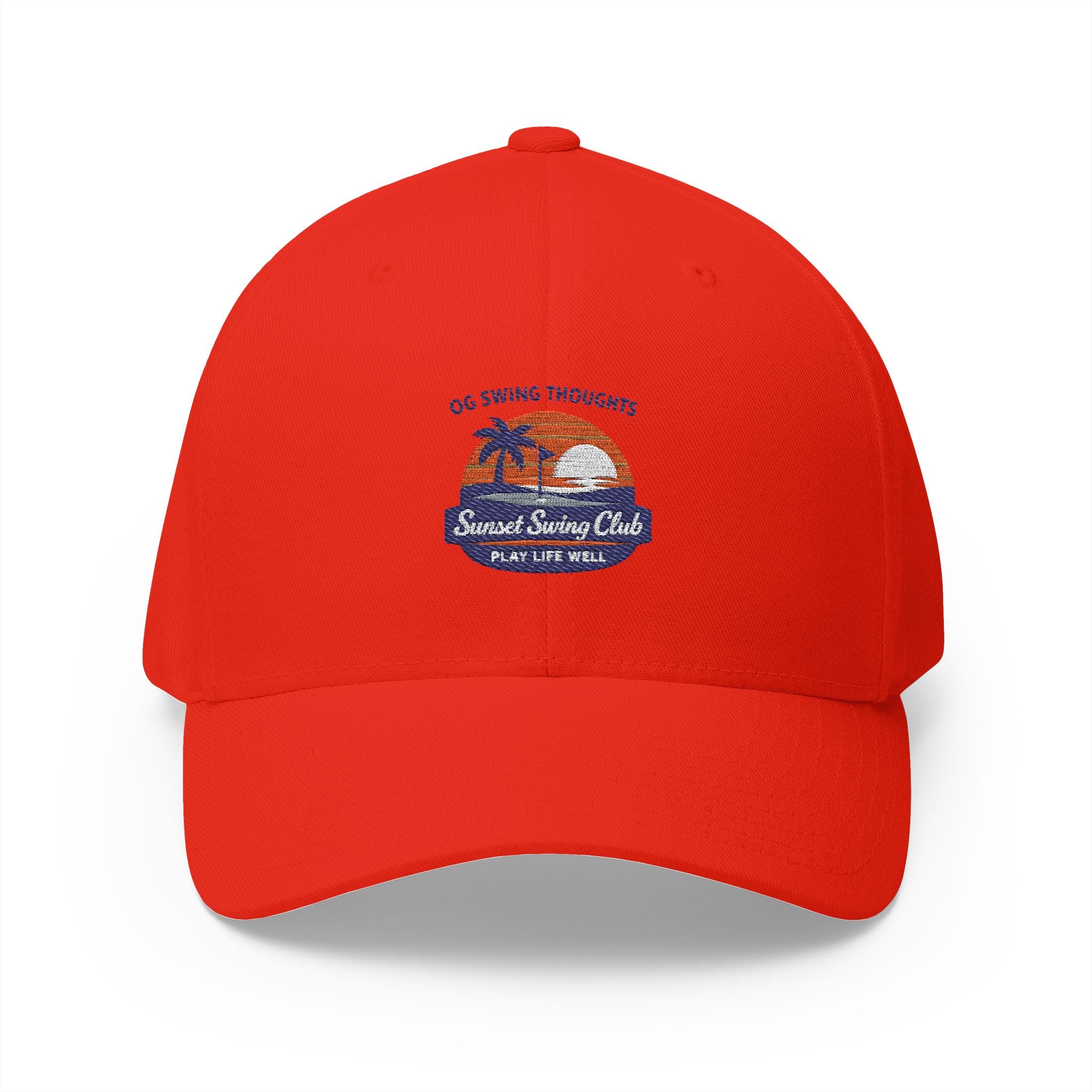 Embroidered Sunset Swing Club — Flex Fit Hat
