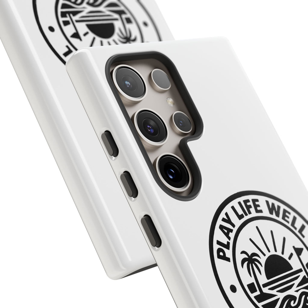 Phone Case — "Play Life Well, Do Good" Minimal Beach Badge