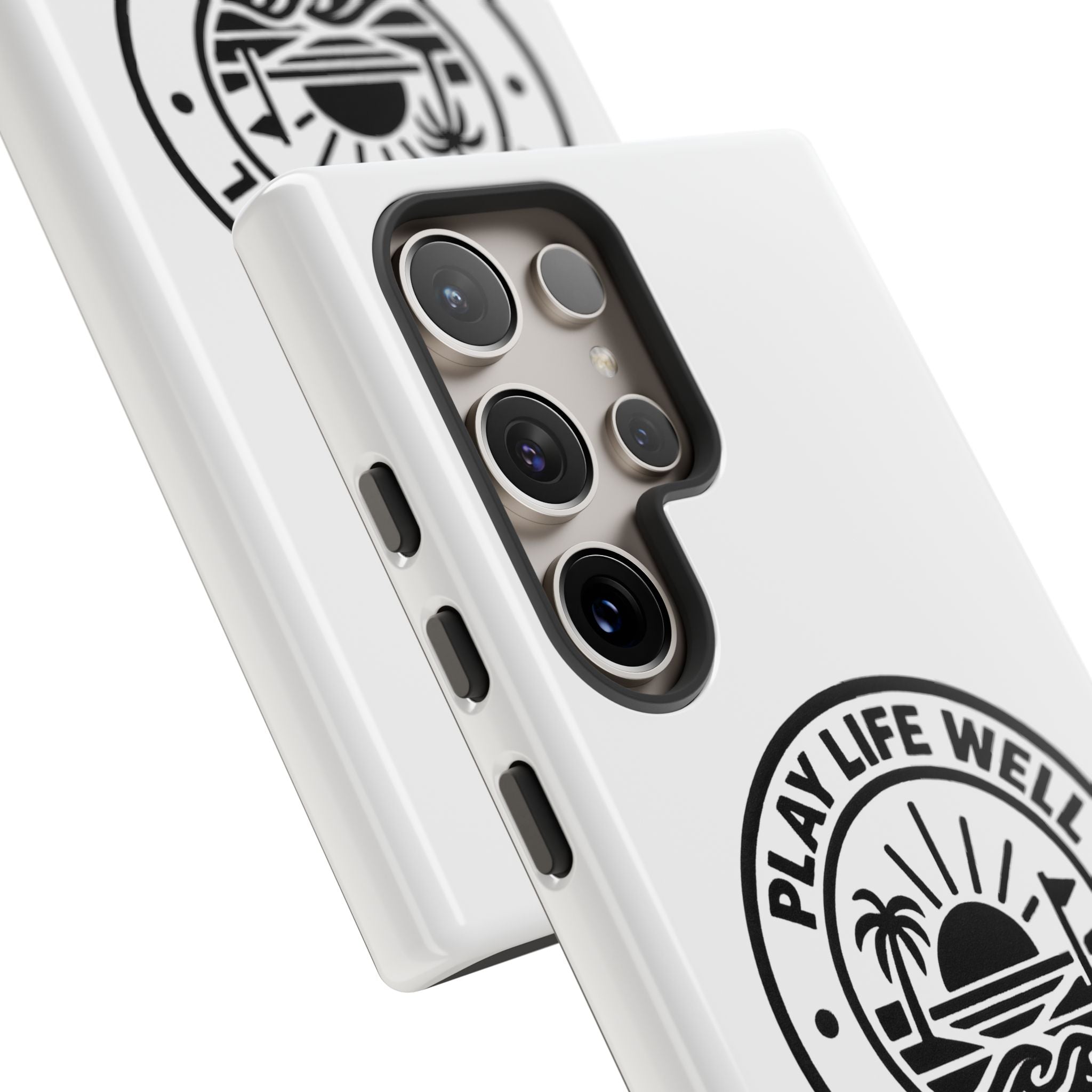 Phone Case — "Play Life Well, Do Good" Minimal Beach Badge