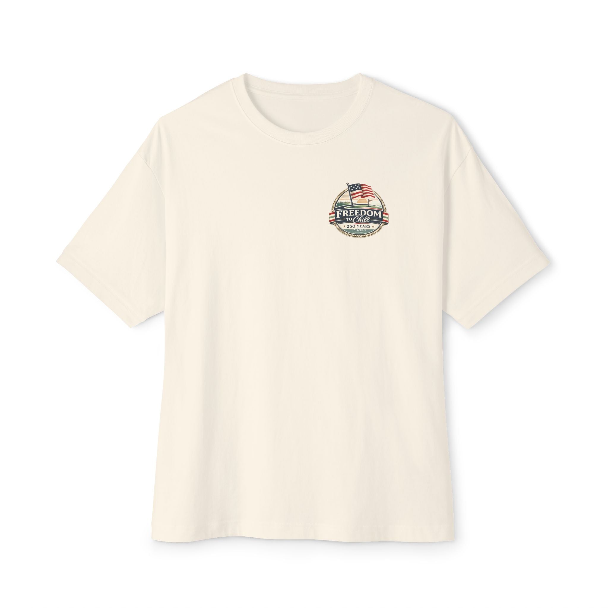 Freedom to Chill Tee — Vintage Beach Flag Graphic T-Shirt