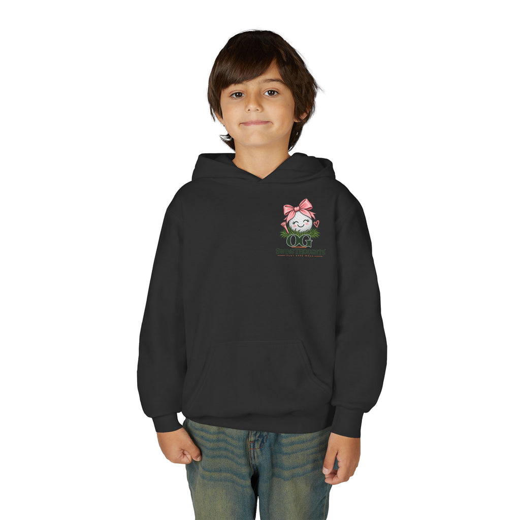 "Future Golf Pro" Youth Golf Hoodie — "OG Swing Thoughts" Cute Girl Golfer Graphic