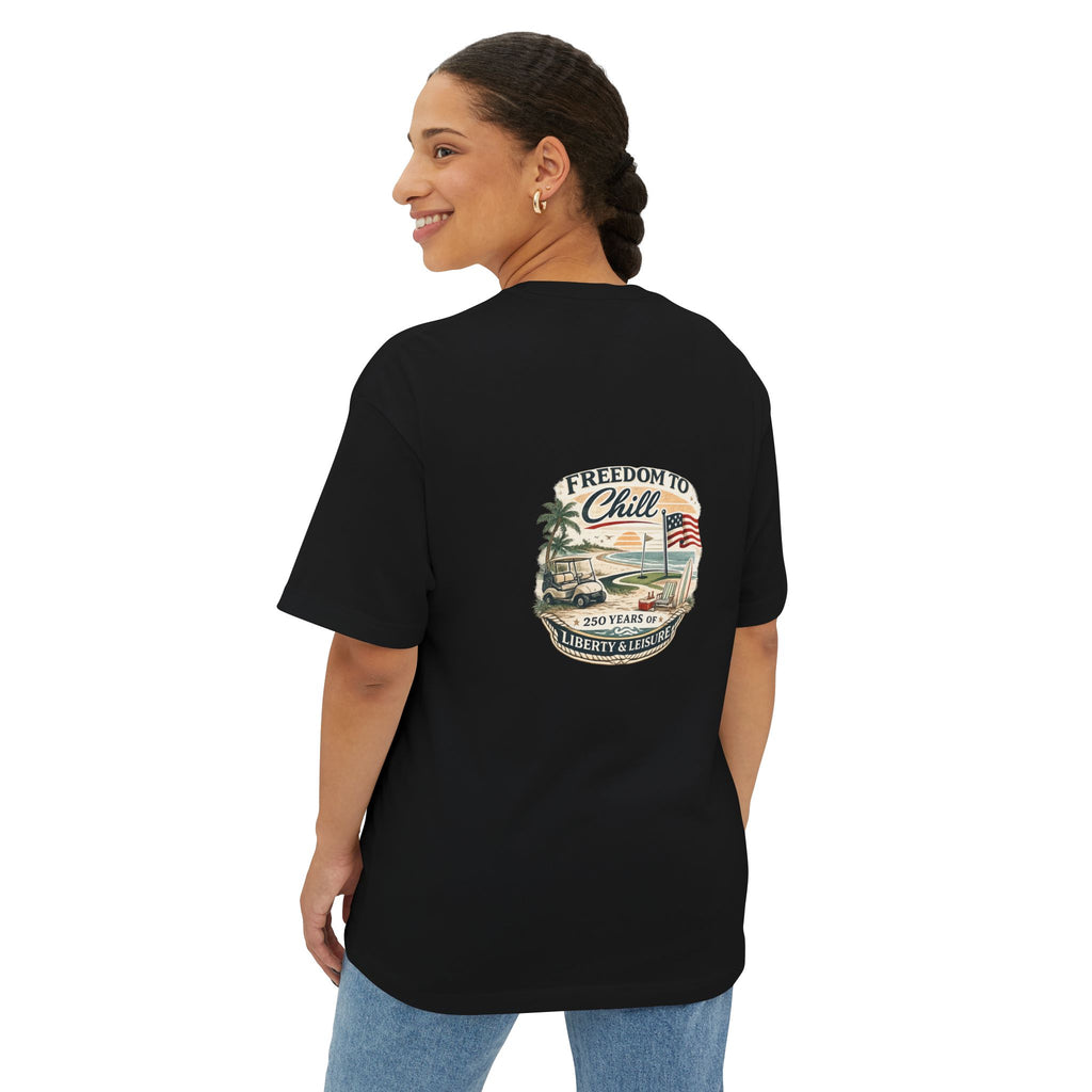 Freedom to Chill Tee — Vintage Beach Flag Graphic T-Shirt