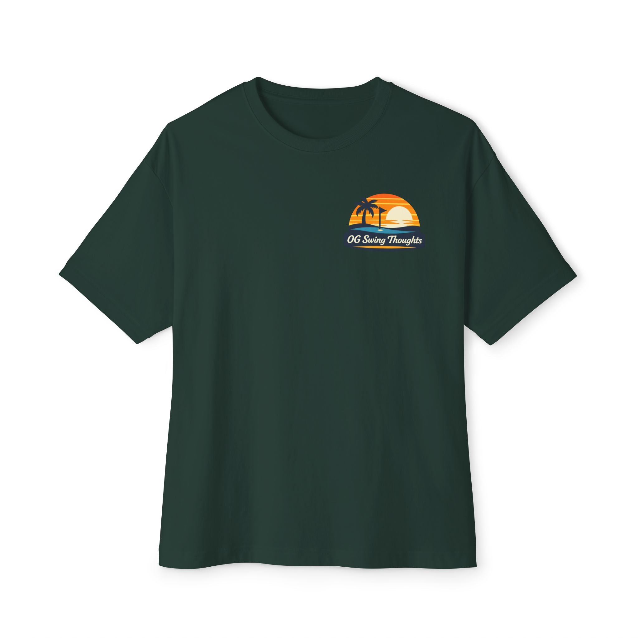 Sunset Swings Tee — 'Sunset Swings: Cold Drinks, Good Friends' Casual Boxy T-Shirt