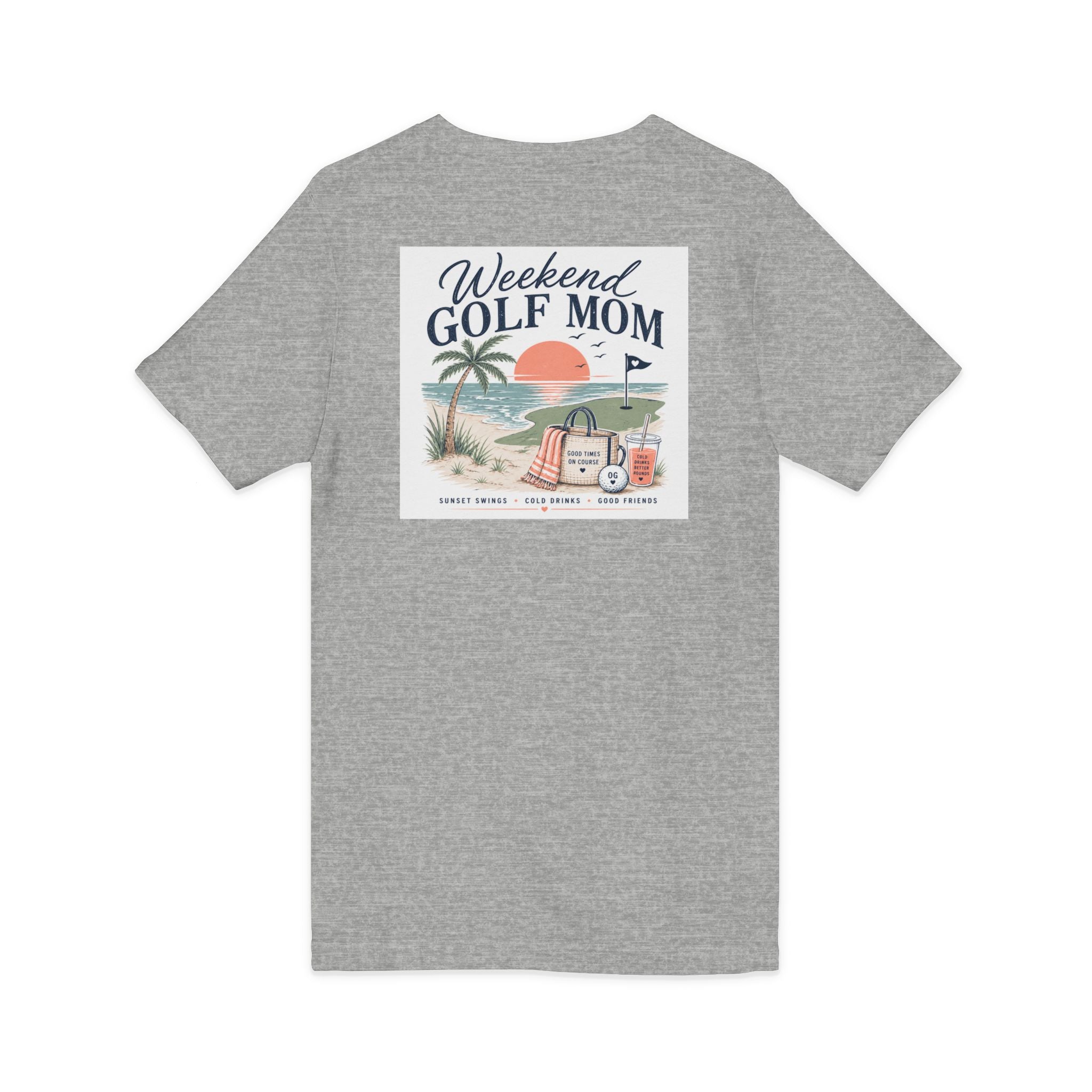 Weekend Golf Mom V-Neck Tee — Golfing Mom Graphic T-Shirt